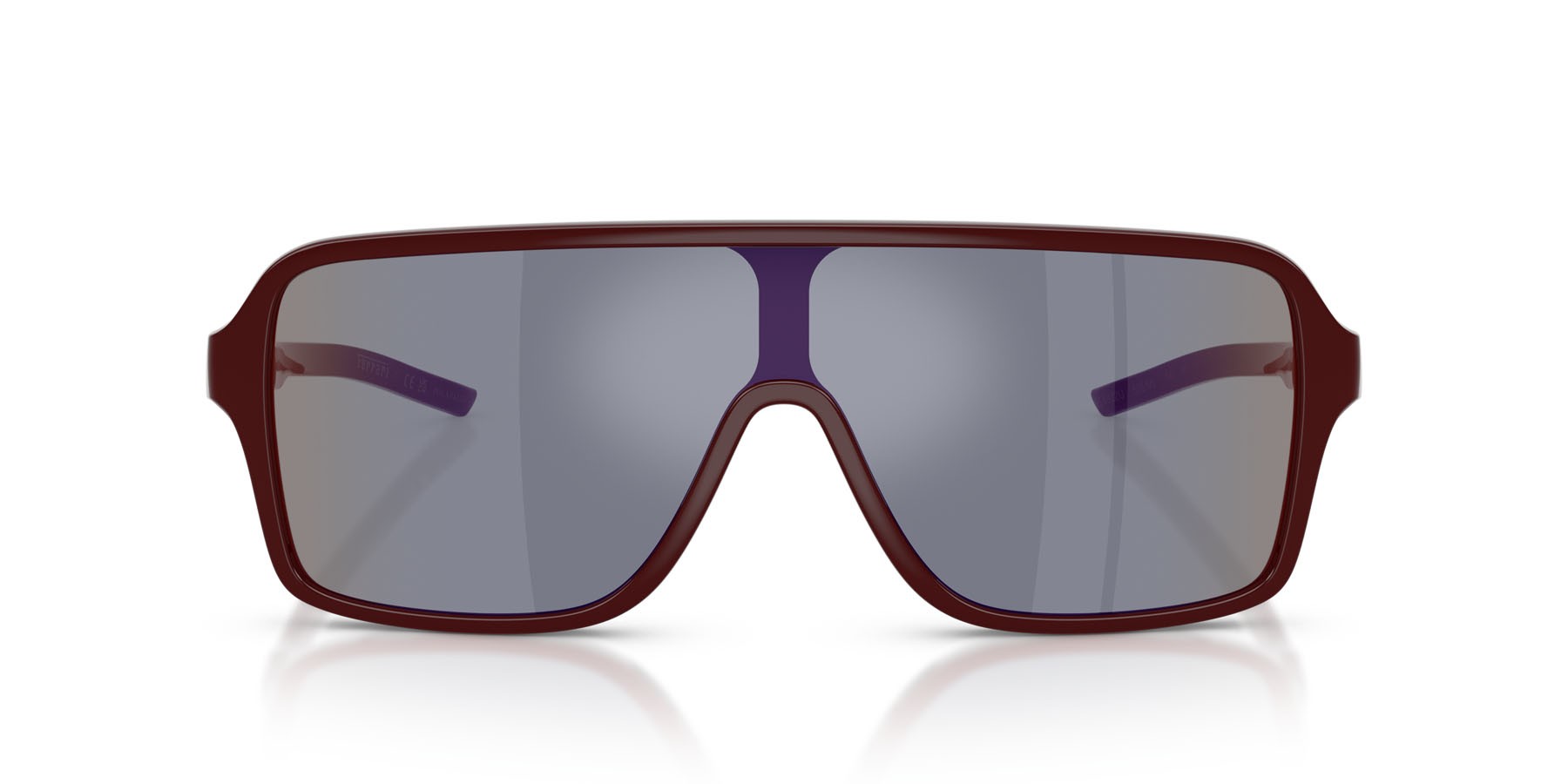 Occhiali da sole Ferrari Scuderia FZ 6022U (525/M5) colore rosso bordeaux lucido forma rettangolare lenti rosso specchiato grigio scuro/giallo