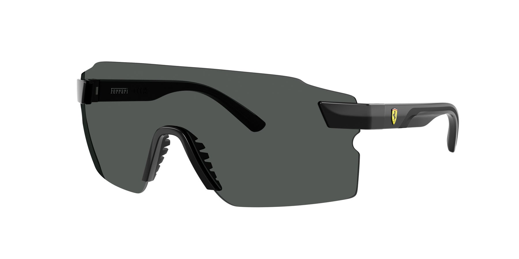 Occhiali da sole Ferrari Scuderia FZ 6024U (501/81) colore nero lucido forma rettangolare lenti polar grigio scuro