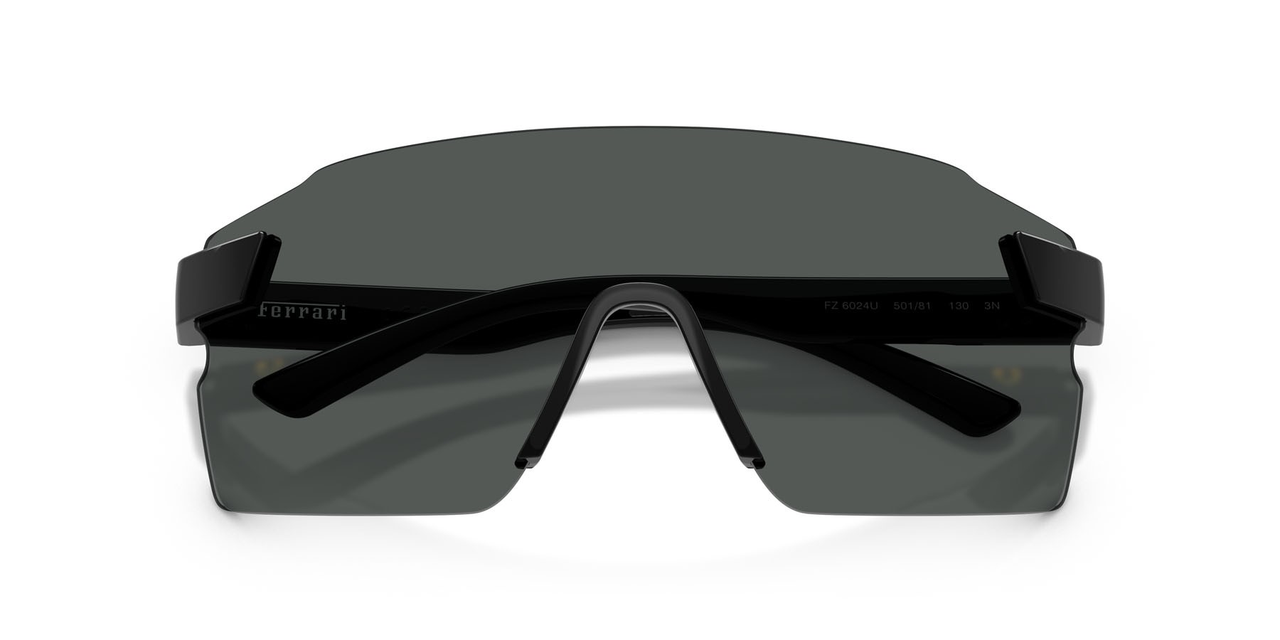Occhiali da sole Ferrari Scuderia FZ 6024U (501/81) colore nero lucido forma rettangolare lenti polar grigio scuro