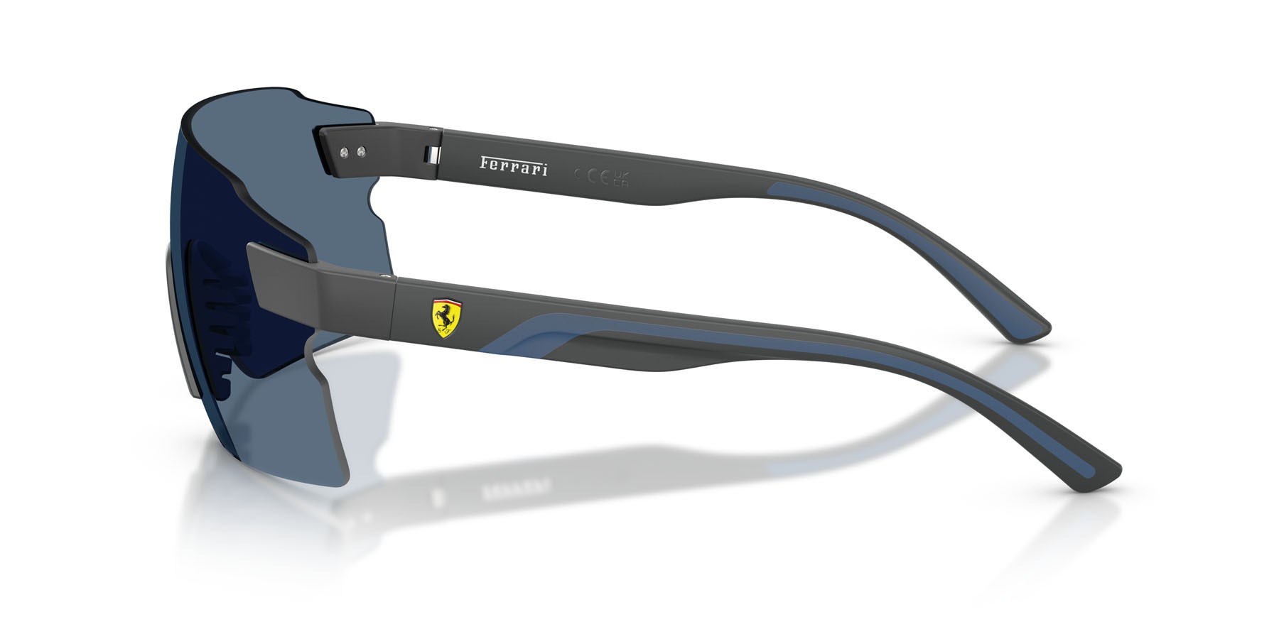 Occhiali da sole Ferrari Scuderia FZ 6024U (517/80) colore grigio scuro opaco forma rettangolare lenti blu scuro