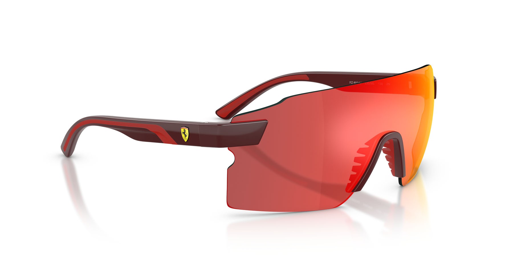 Occhiali da sole Ferrari Scuderia FZ 6024U (530/M5) colore rosso bordeaux forma rettangolare lenti rosso specchiato grigio scuro/giallo
