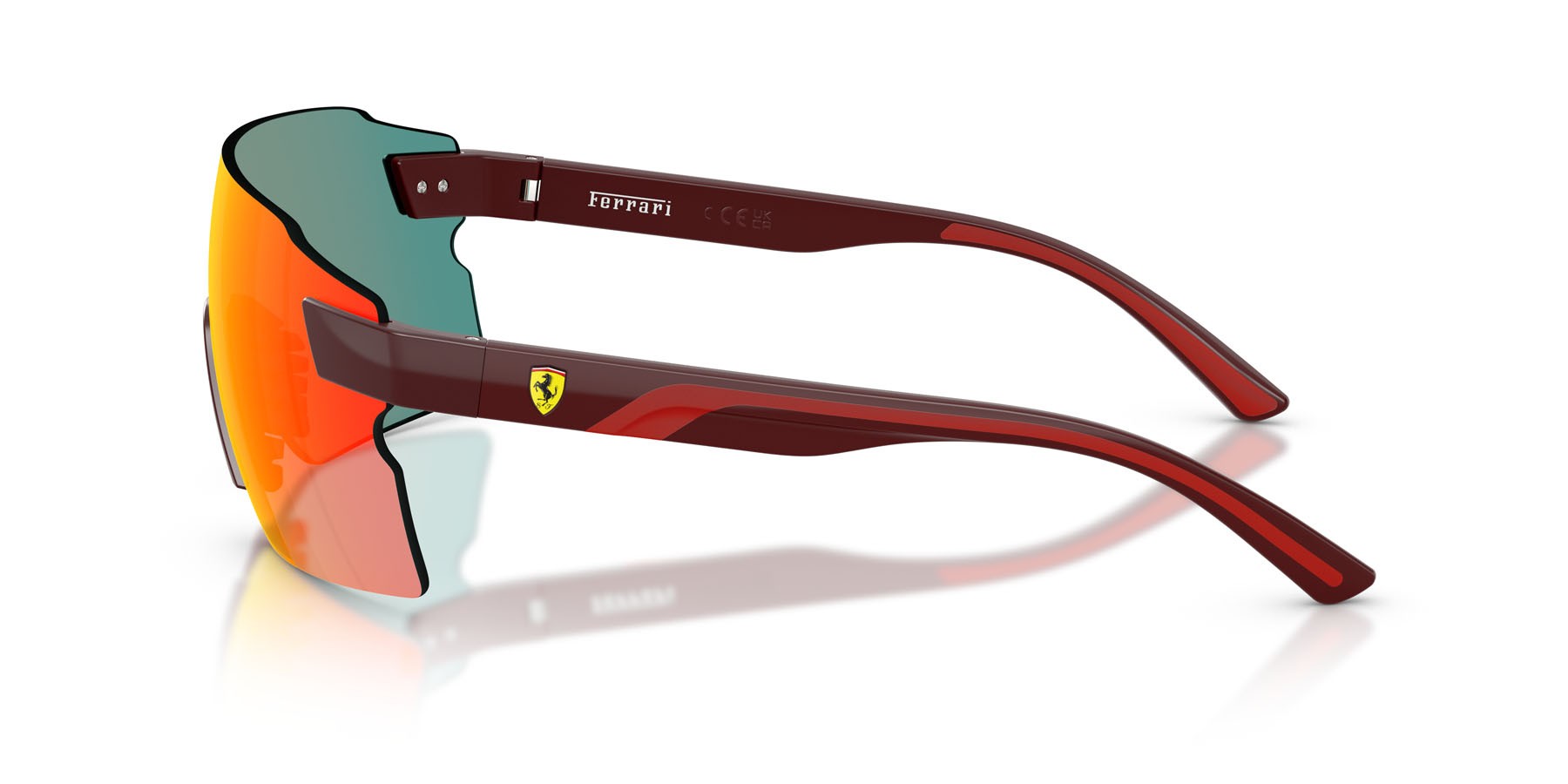 Occhiali da sole Ferrari Scuderia FZ 6024U (530/M5) colore rosso bordeaux forma rettangolare lenti rosso specchiato grigio scuro/giallo