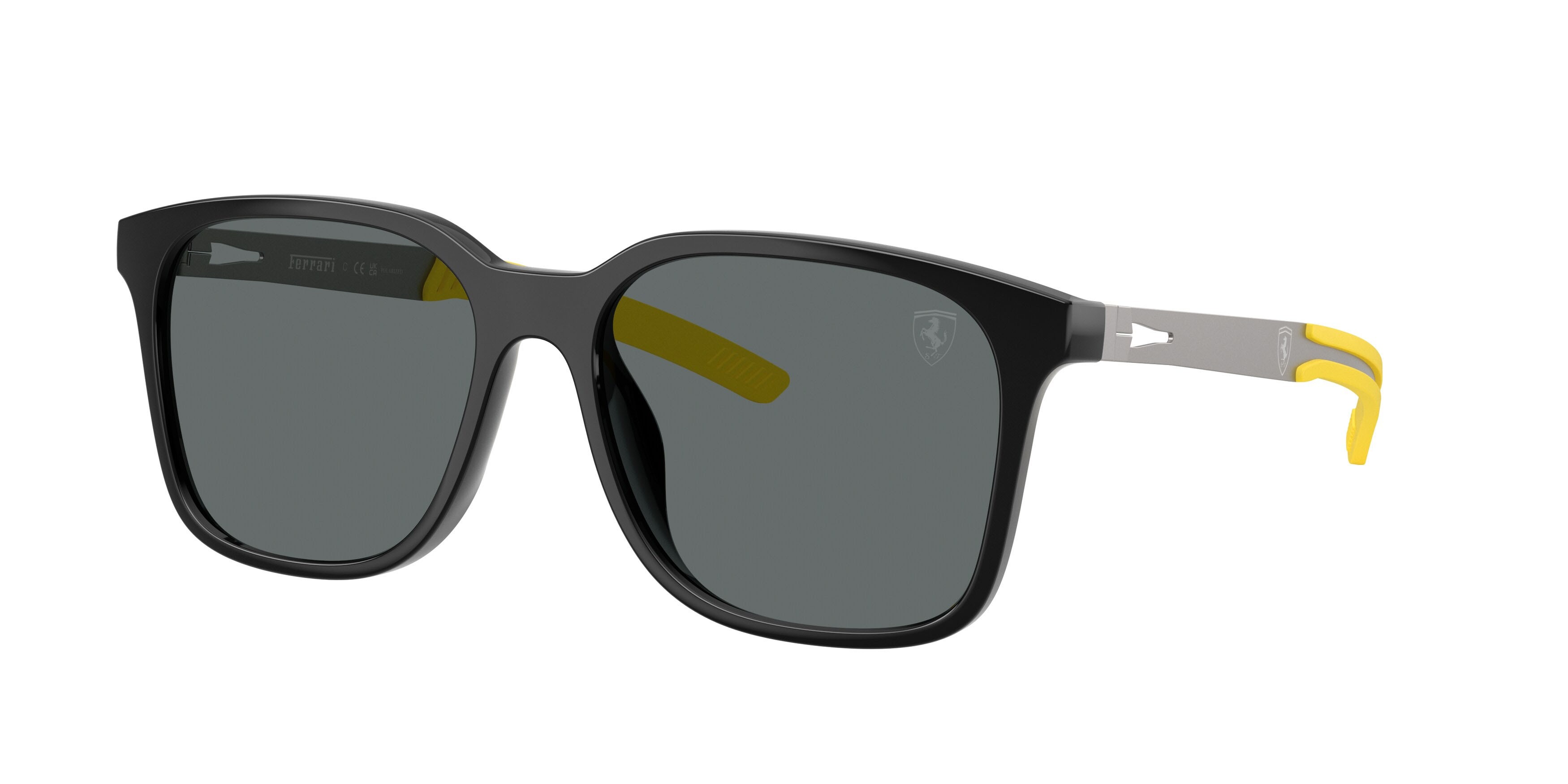 Occhiali da sole Ferrari Scuderia FZ 6025D (501/81) colore nero lucido forma quadrato lenti polar grigio scuro