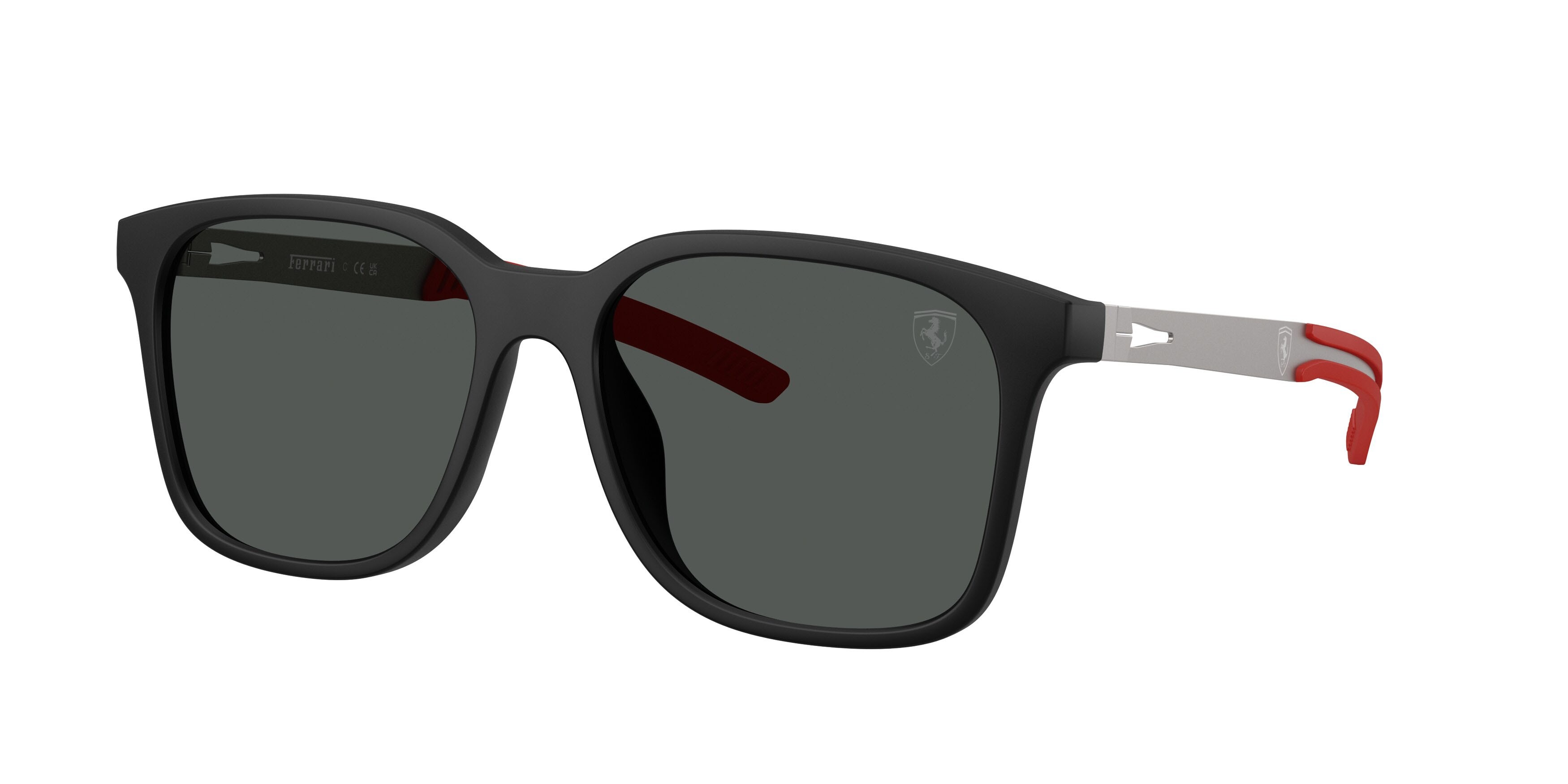 Occhiali da sole Ferrari Scuderia FZ 6025D (504/87) colore nero opaco forma quadrato lenti grigio scuro