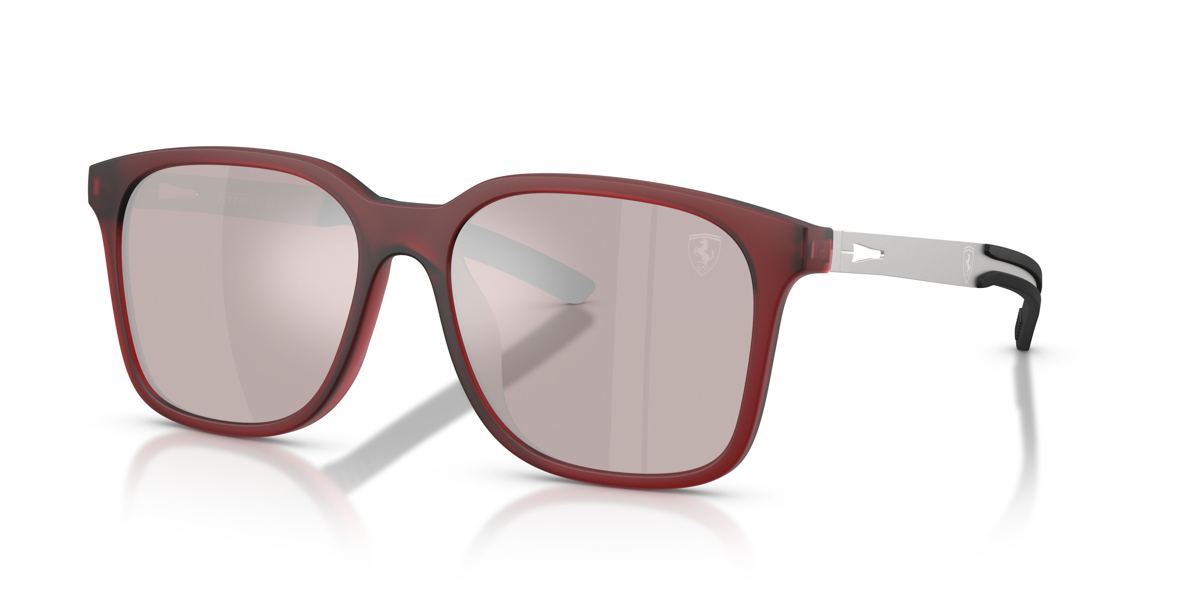 Occhiali da sole Ferrari Scuderia FZ 6025D (508/B5) colore rosso bordeaux forma quadrato lenti viola/grigio