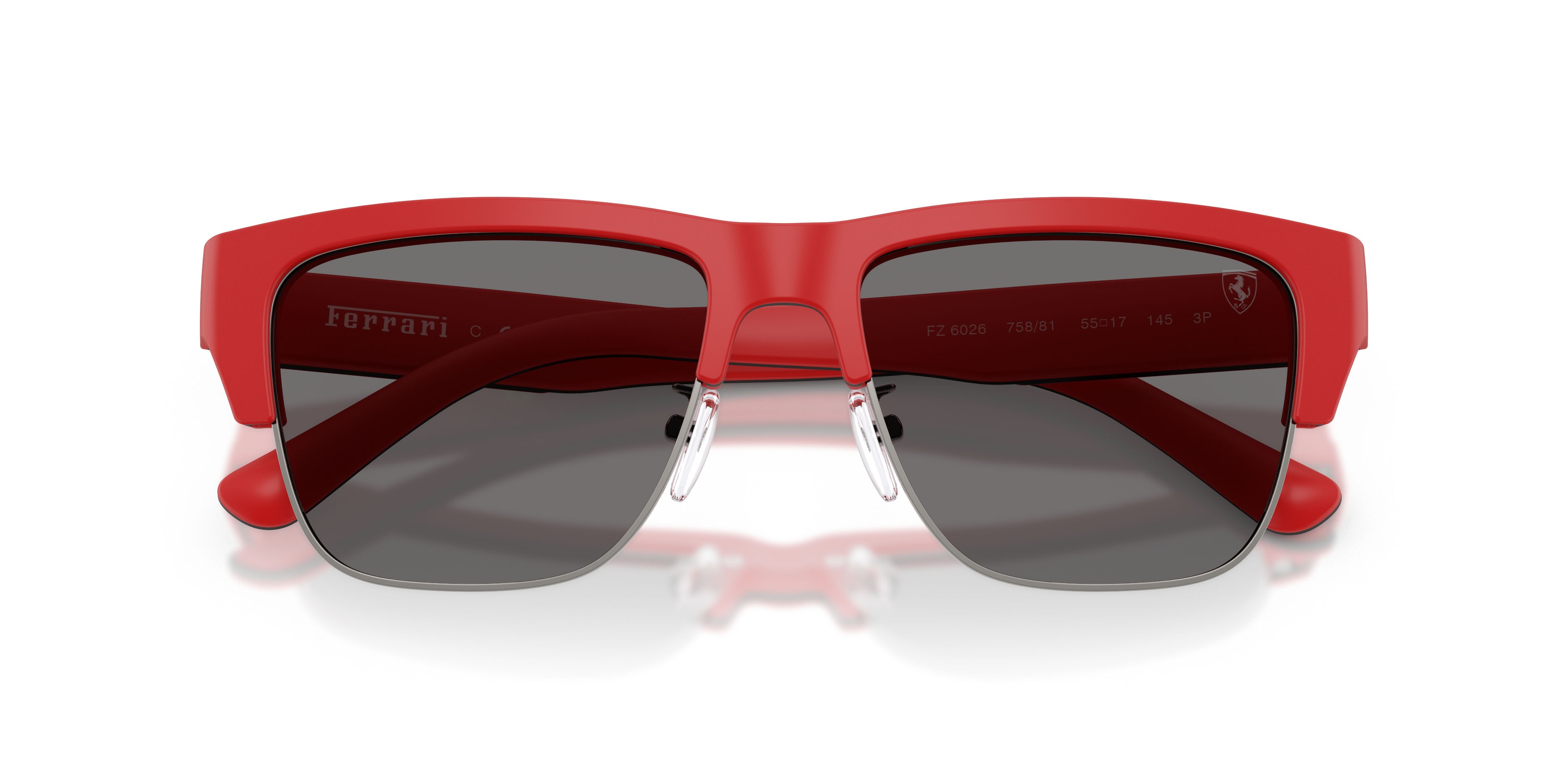 Occhiali da sole Ferrari Scuderia FZ 6026 (758/81) colore rosso/nero forma quadrato lenti polar grigio scuro