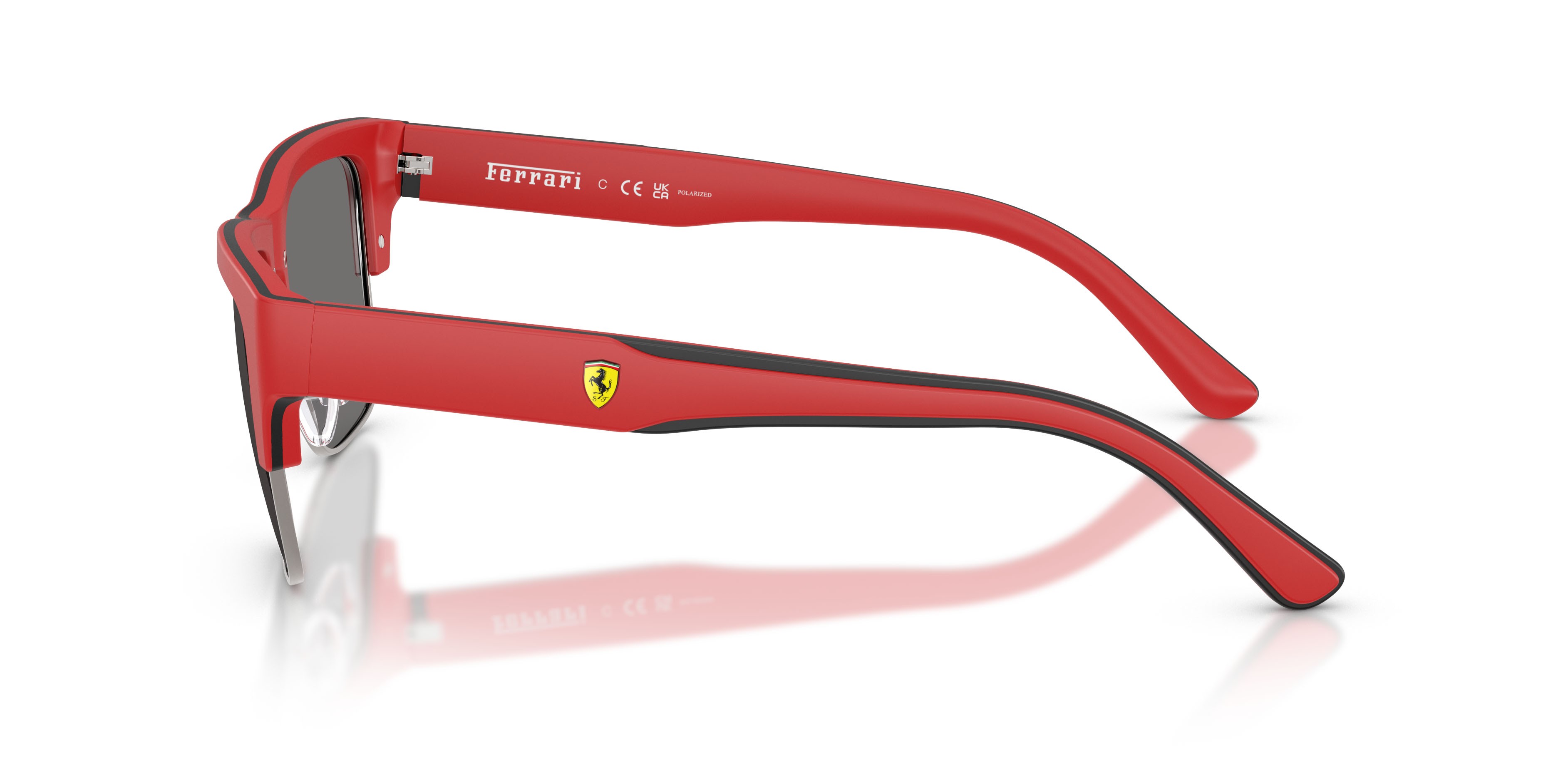 Occhiali da sole Ferrari Scuderia FZ 6026 (758/81) colore rosso/nero forma quadrato lenti polar grigio scuro