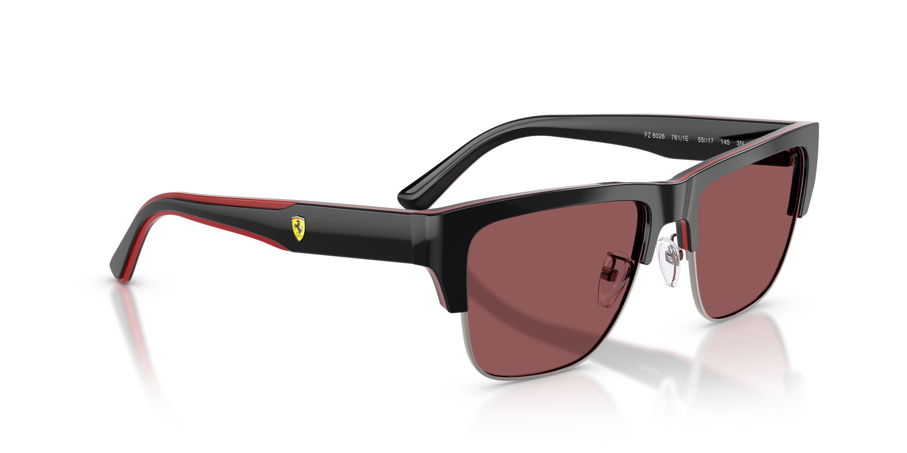 Occhiali da sole Ferrari Scuderia FZ 6026 (761/1E) colore nero/rosso forma quadrato lenti red contrast pro