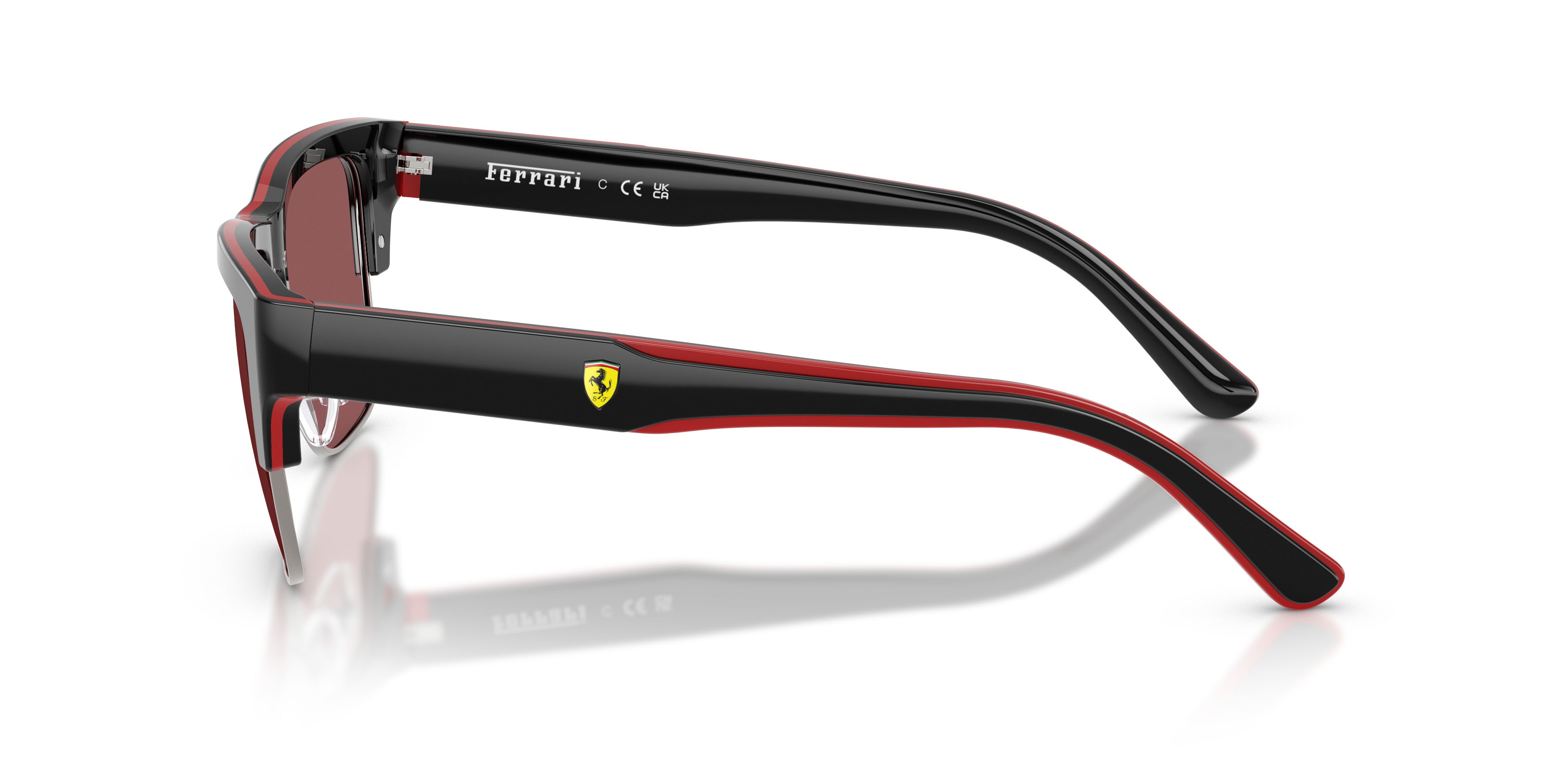 Occhiali da sole Ferrari Scuderia FZ 6026 (761/1E) colore nero/rosso forma quadrato lenti red contrast pro