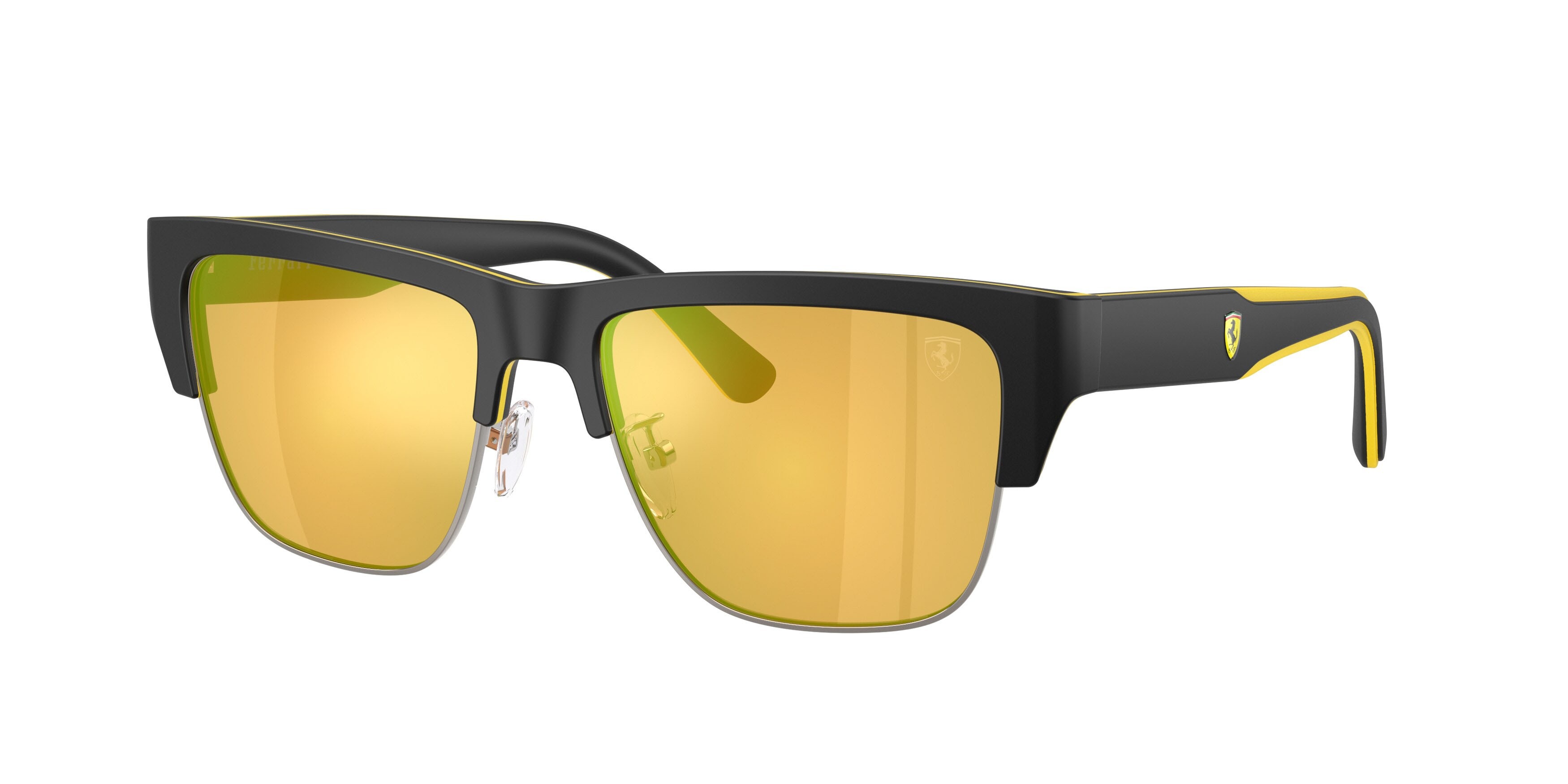 Occhiali da sole Ferrari Scuderia FZ 6026 (762/8N) colore nero/giallo forma quadrato lenti giallo a specchio