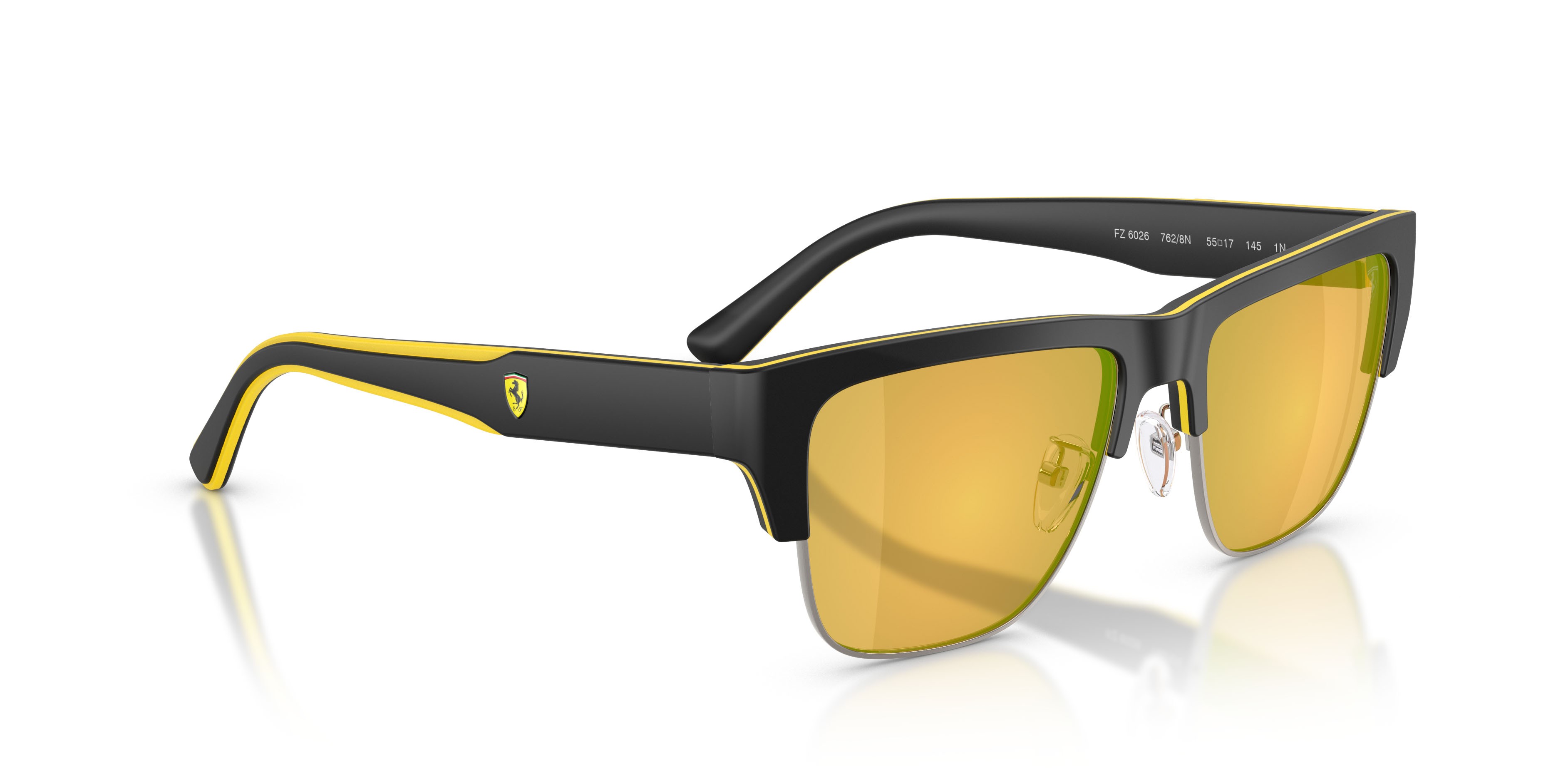 Occhiali da sole Ferrari Scuderia FZ 6026 (762/8N) colore nero/giallo forma quadrato lenti giallo a specchio