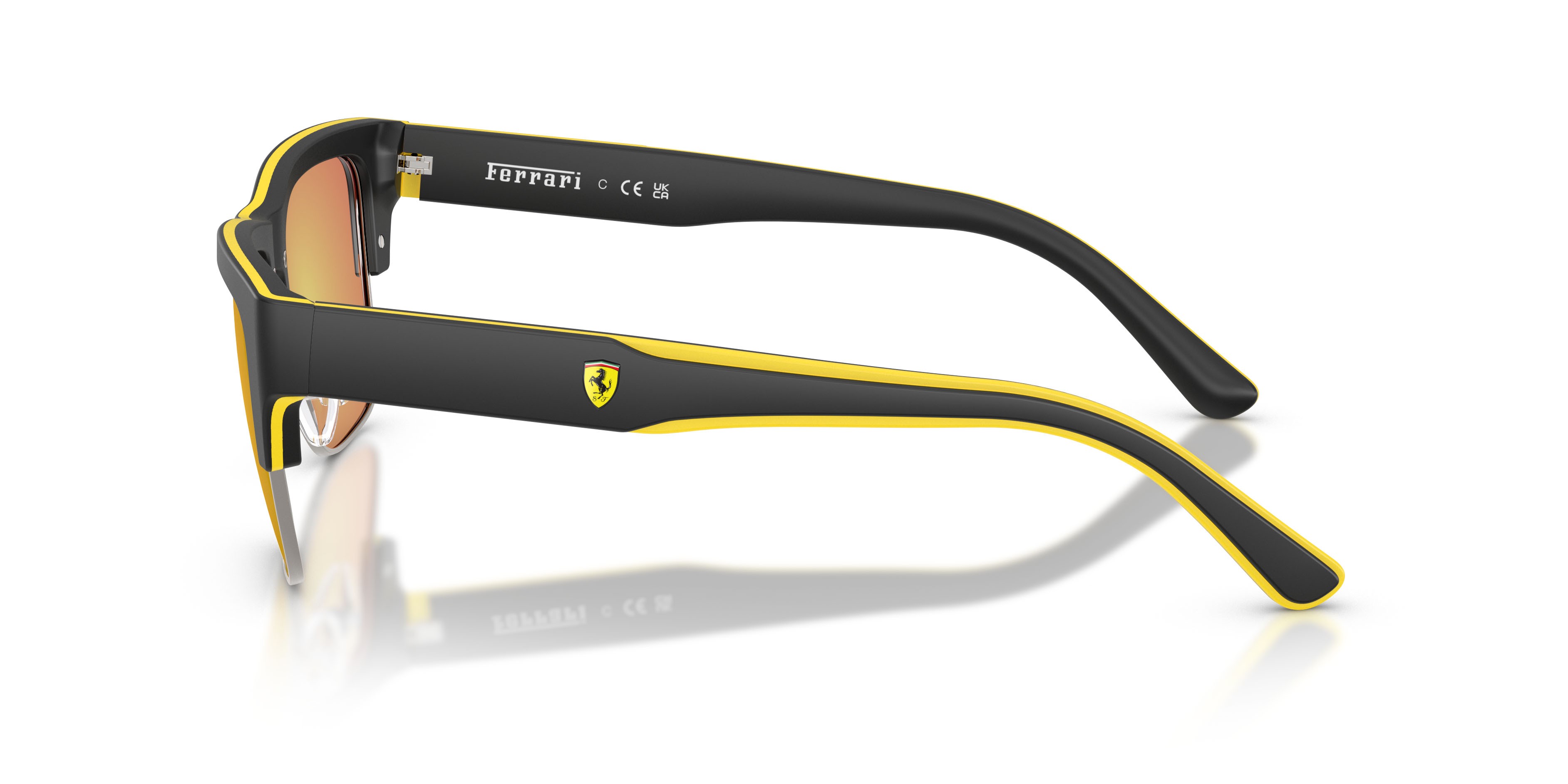 Occhiali da sole Ferrari Scuderia FZ 6026 (762/8N) colore nero/giallo forma quadrato lenti giallo a specchio