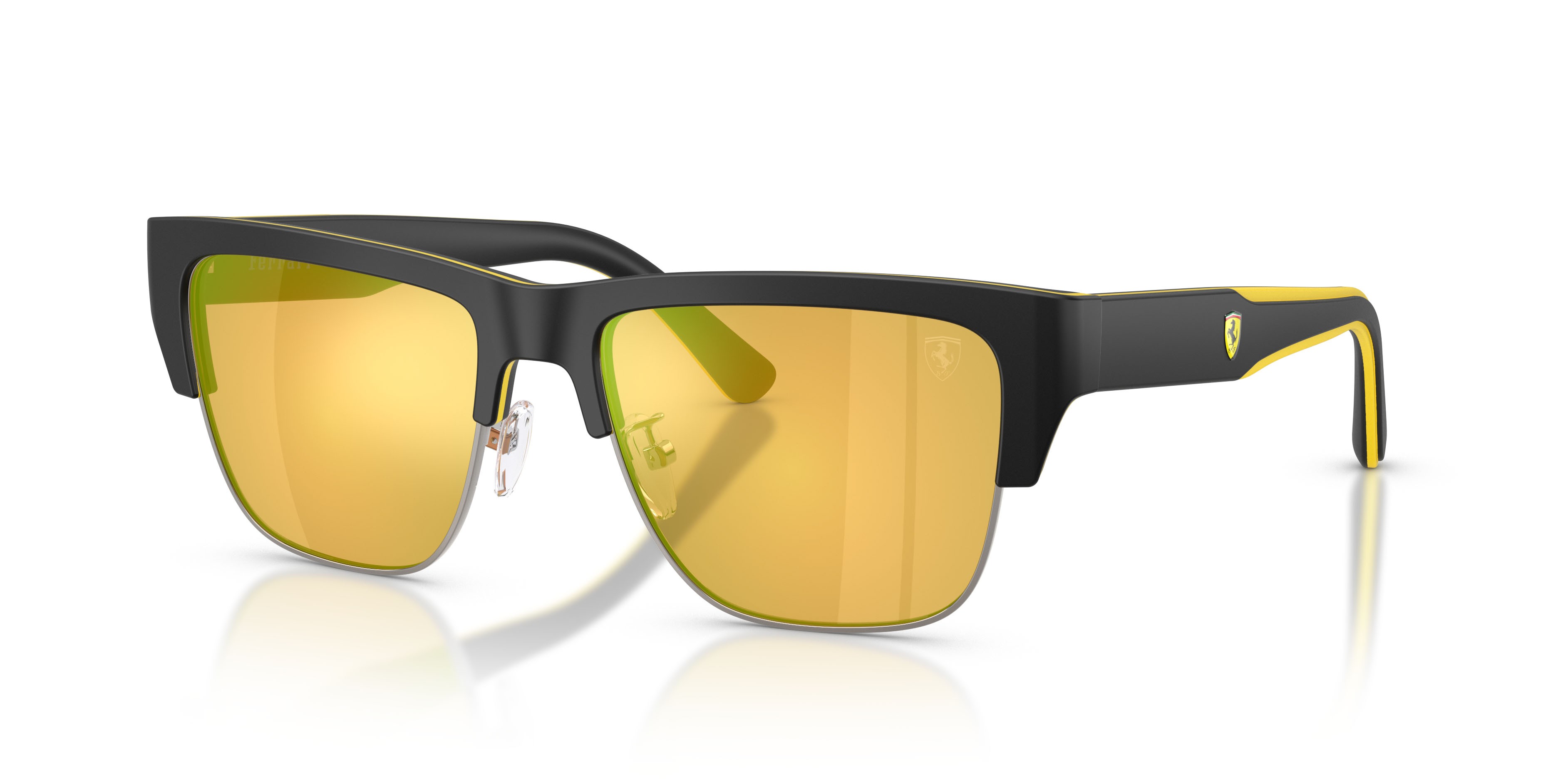 Occhiali da sole Ferrari Scuderia FZ 6026 (762/8N) colore nero/giallo forma quadrato lenti giallo a specchio
