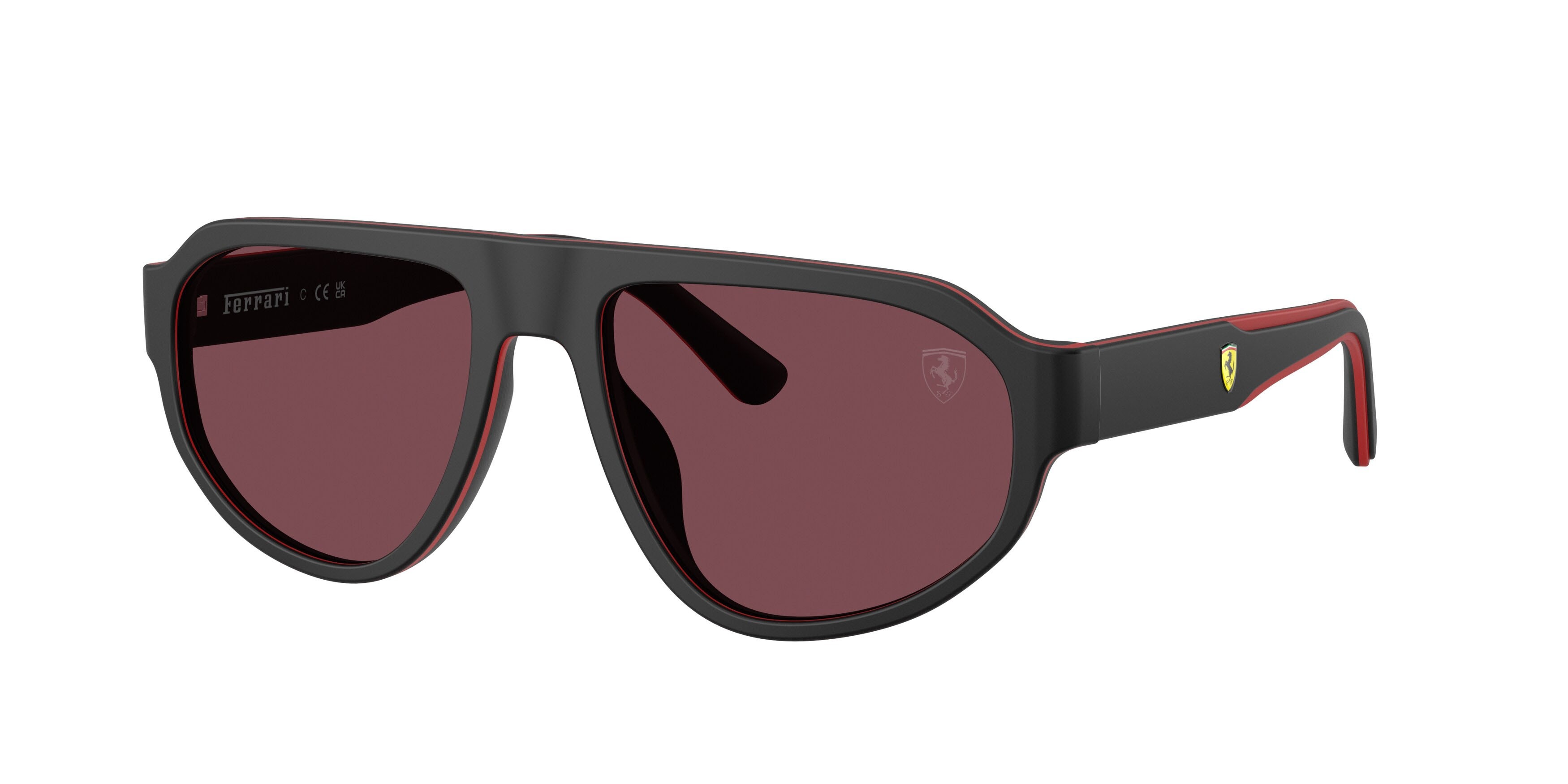 Occhiali da sole Ferrari Scuderia FZ 6027U (757/1E) colore nero/rosso forma irregolare lenti red contrast pro