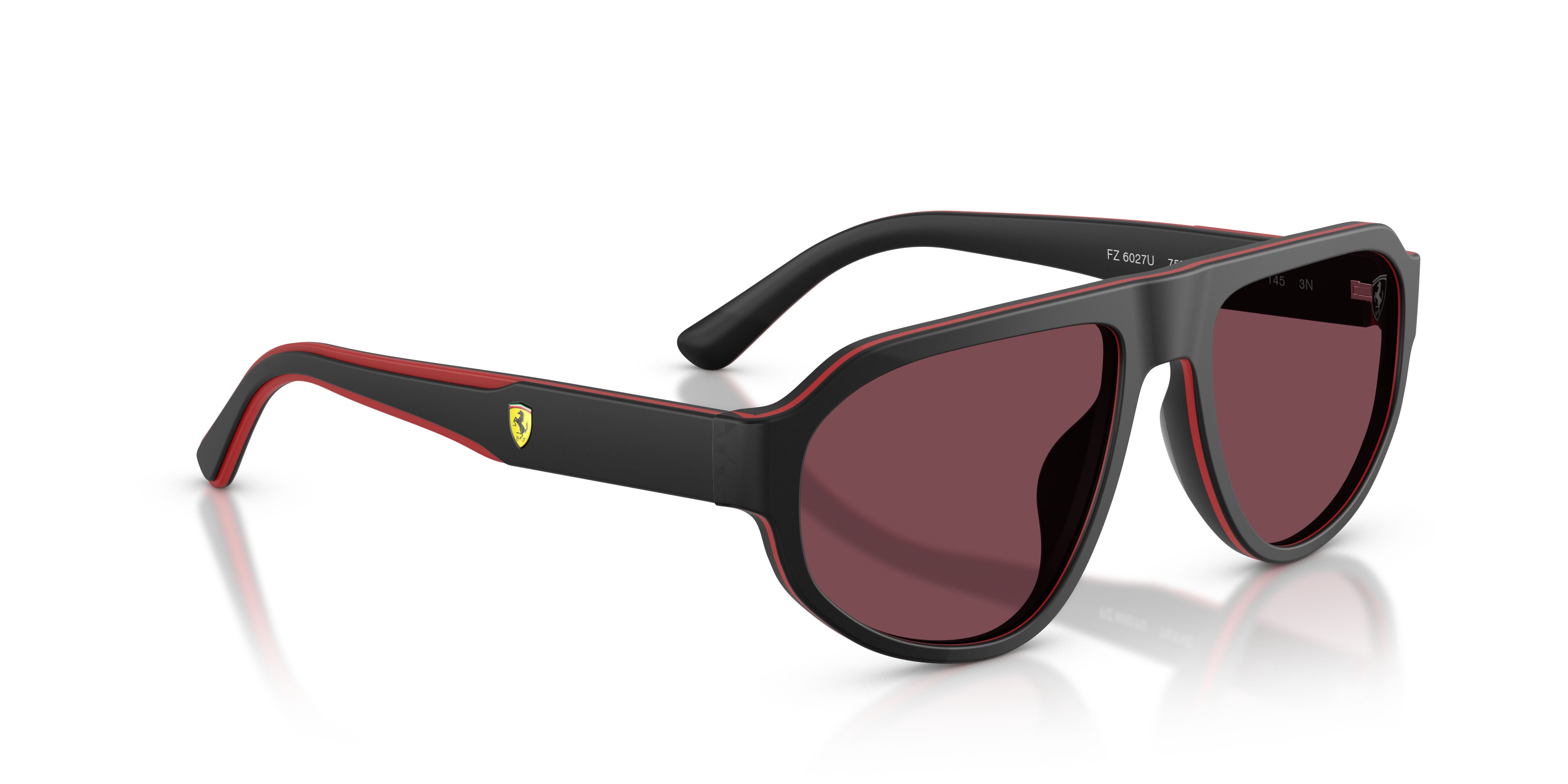Occhiali da sole Ferrari Scuderia FZ 6027U (757/1E) colore nero/rosso forma irregolare lenti red contrast pro