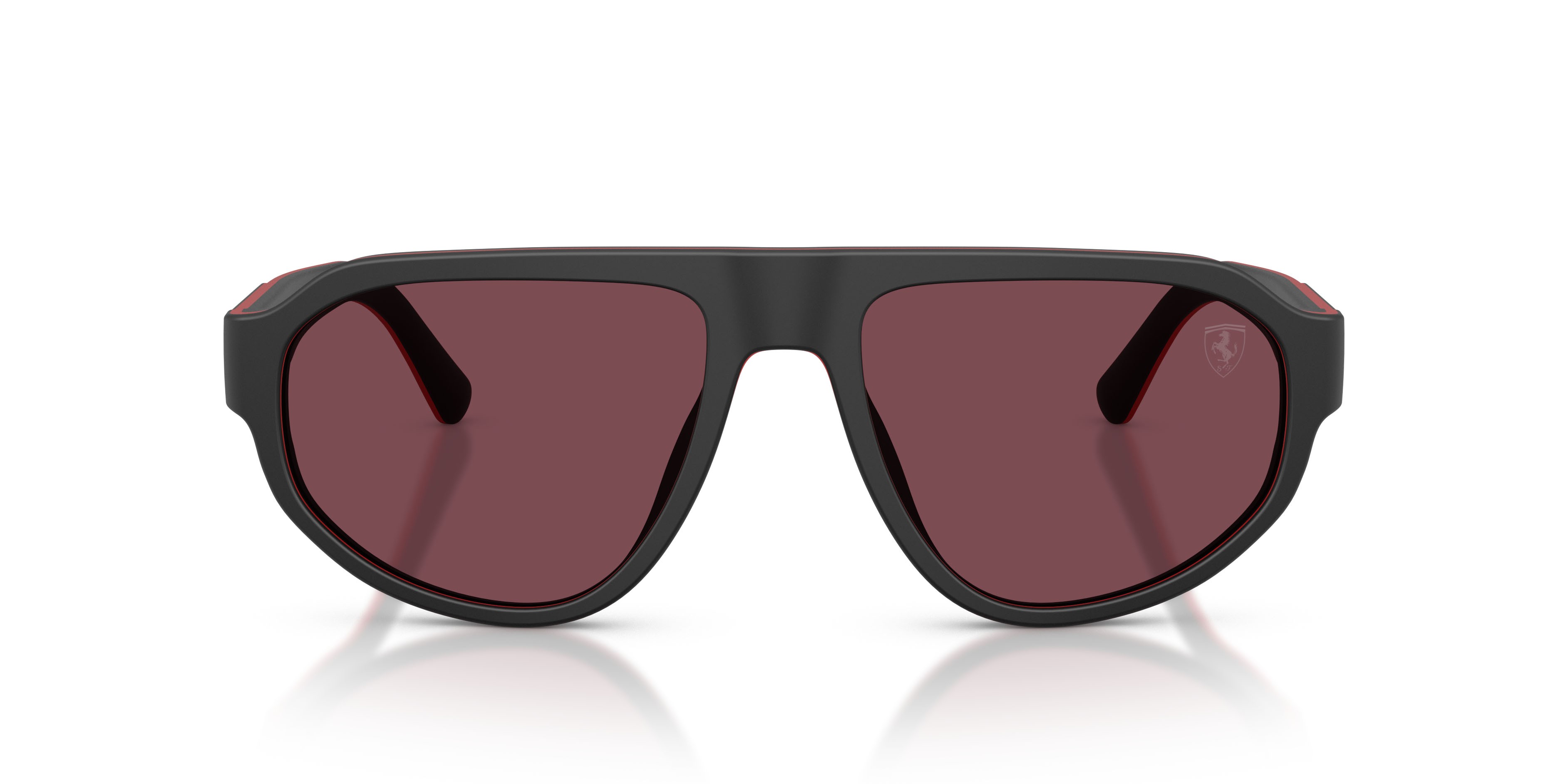 Occhiali da sole Ferrari Scuderia FZ 6027U (757/1E) colore nero/rosso forma irregolare lenti red contrast pro