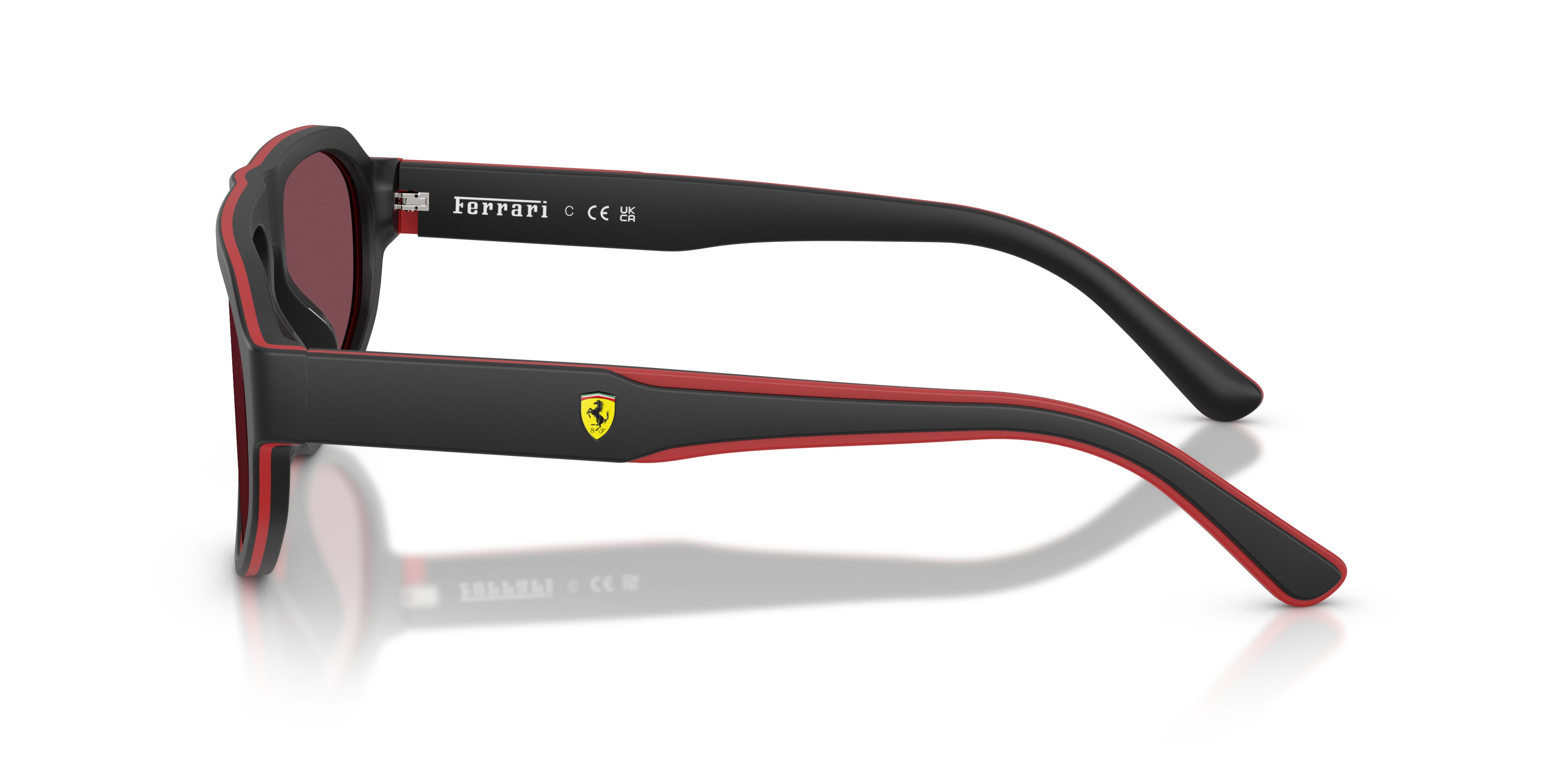Occhiali da sole Ferrari Scuderia FZ 6027U (757/1E) colore nero/rosso forma irregolare lenti red contrast pro