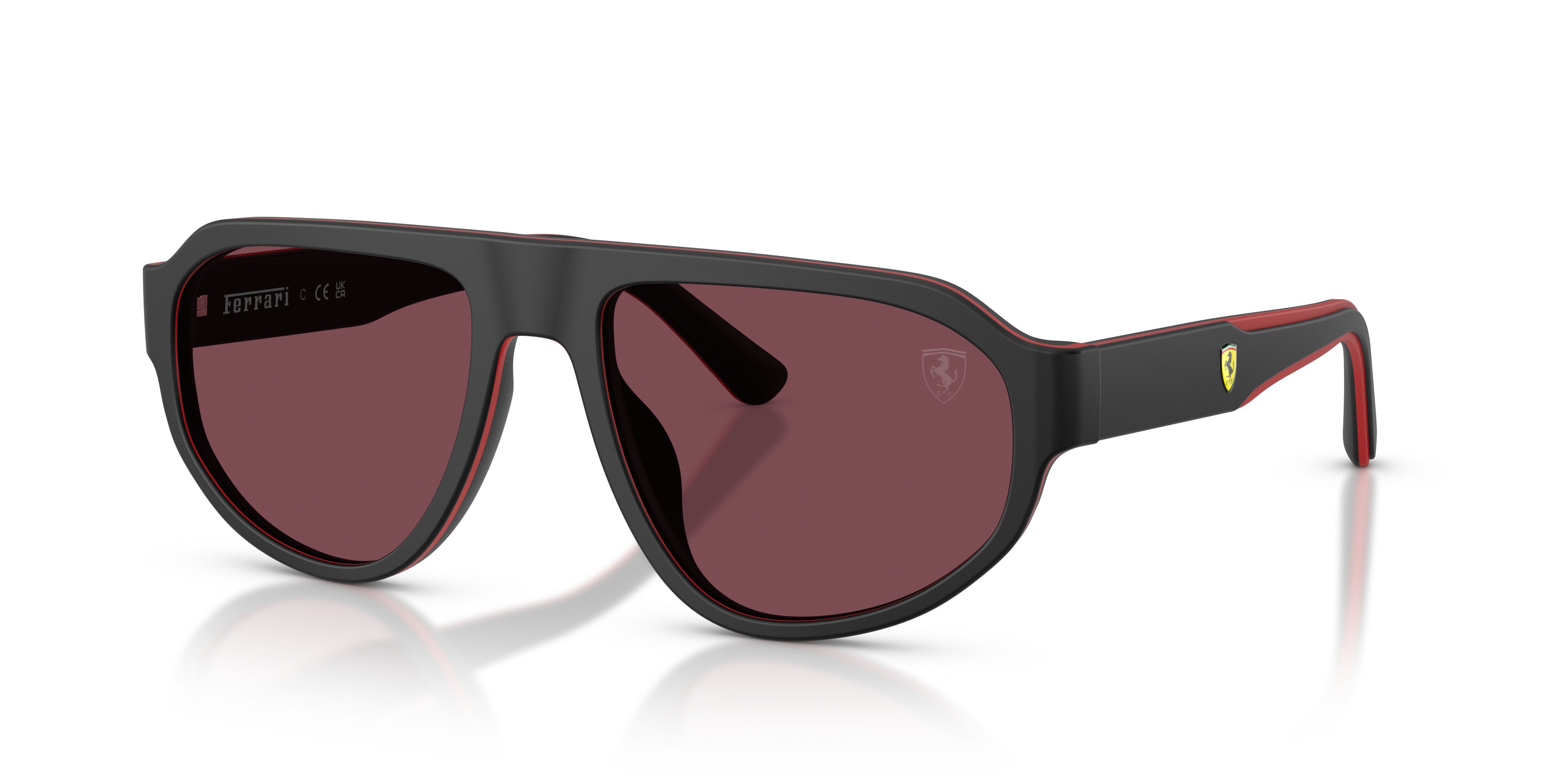 Occhiali da sole Ferrari Scuderia FZ 6027U (757/1E) colore nero/rosso forma irregolare lenti red contrast pro