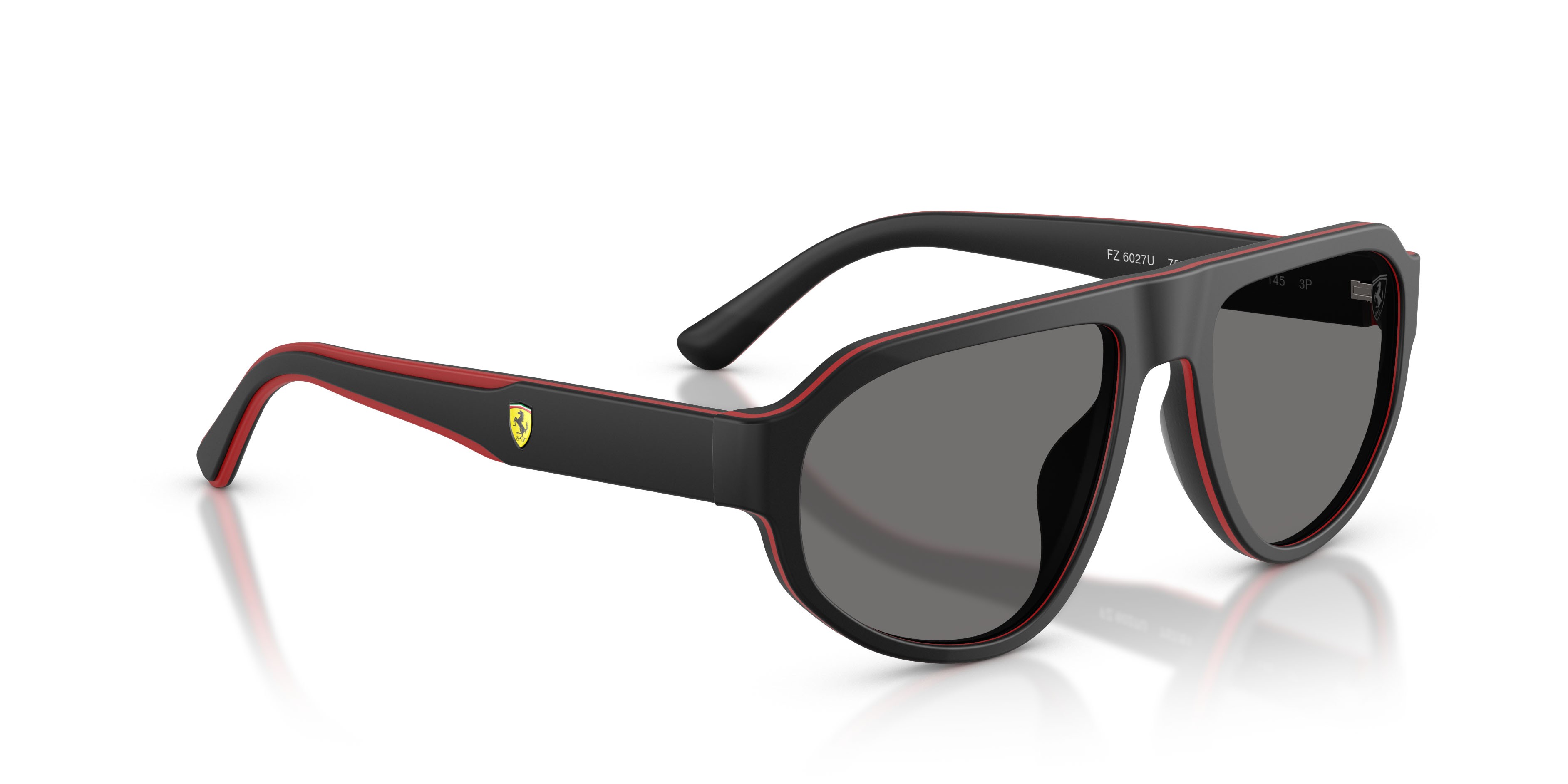 Occhiali da sole Ferrari Scuderia FZ 6027U (757/81) colore nero/rosso forma irregolare lenti polar grigio scuro