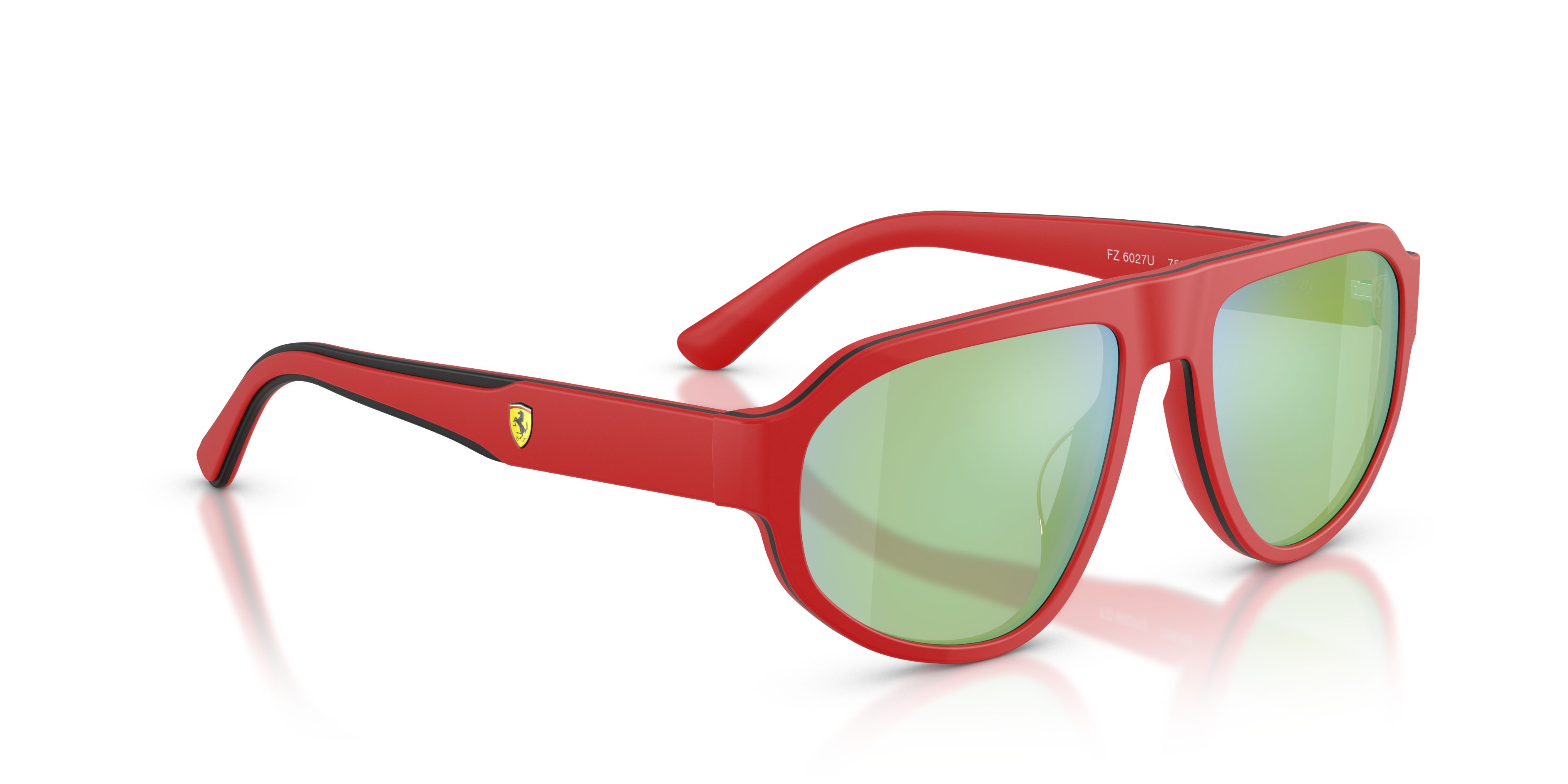 Occhiali da sole Ferrari Scuderia FZ 6027U (758/55) colore rosso/nero forma irregolare lenti blu