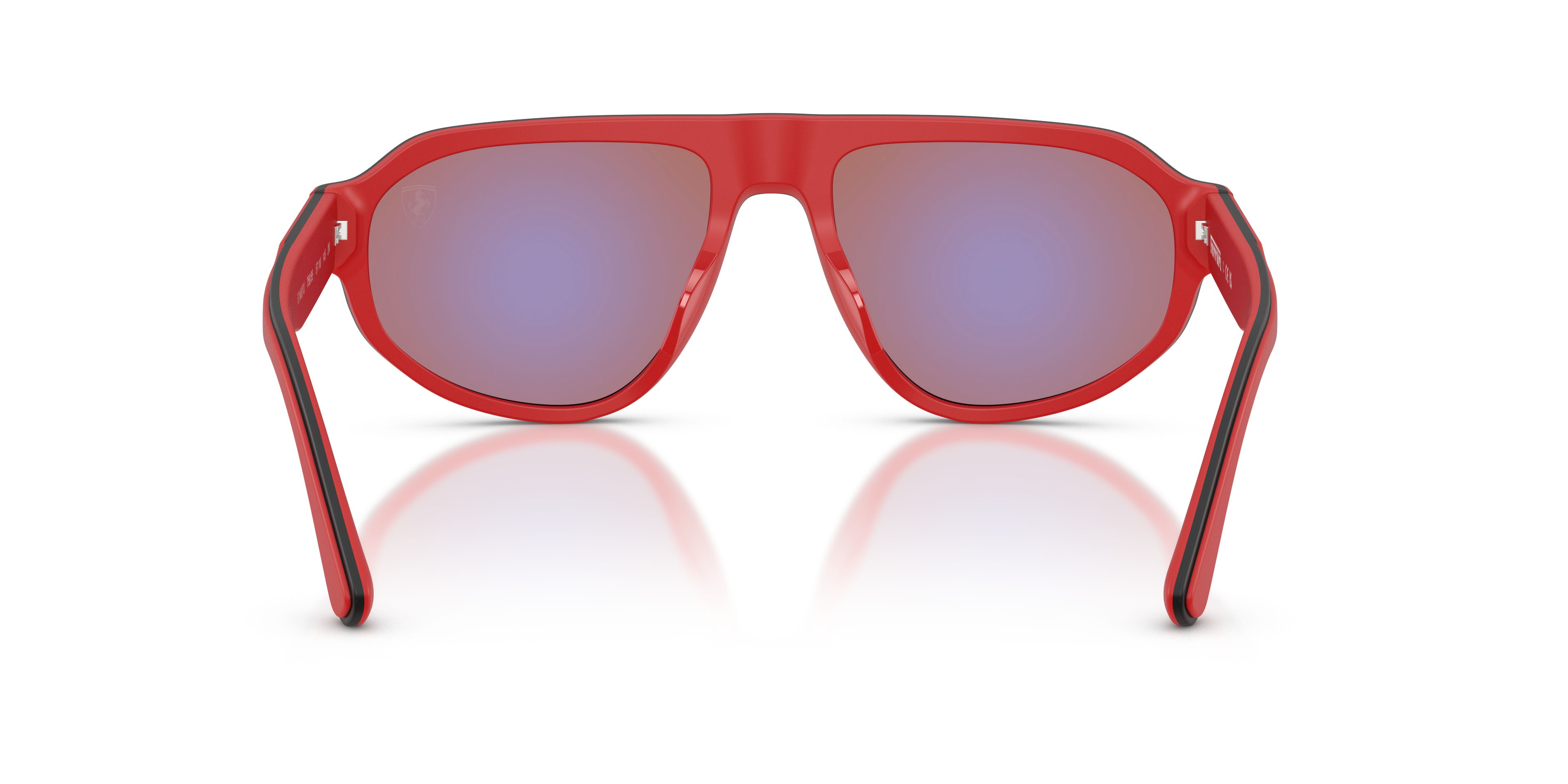 Occhiali da sole Ferrari Scuderia FZ 6027U (758/55) colore rosso/nero forma irregolare lenti blu