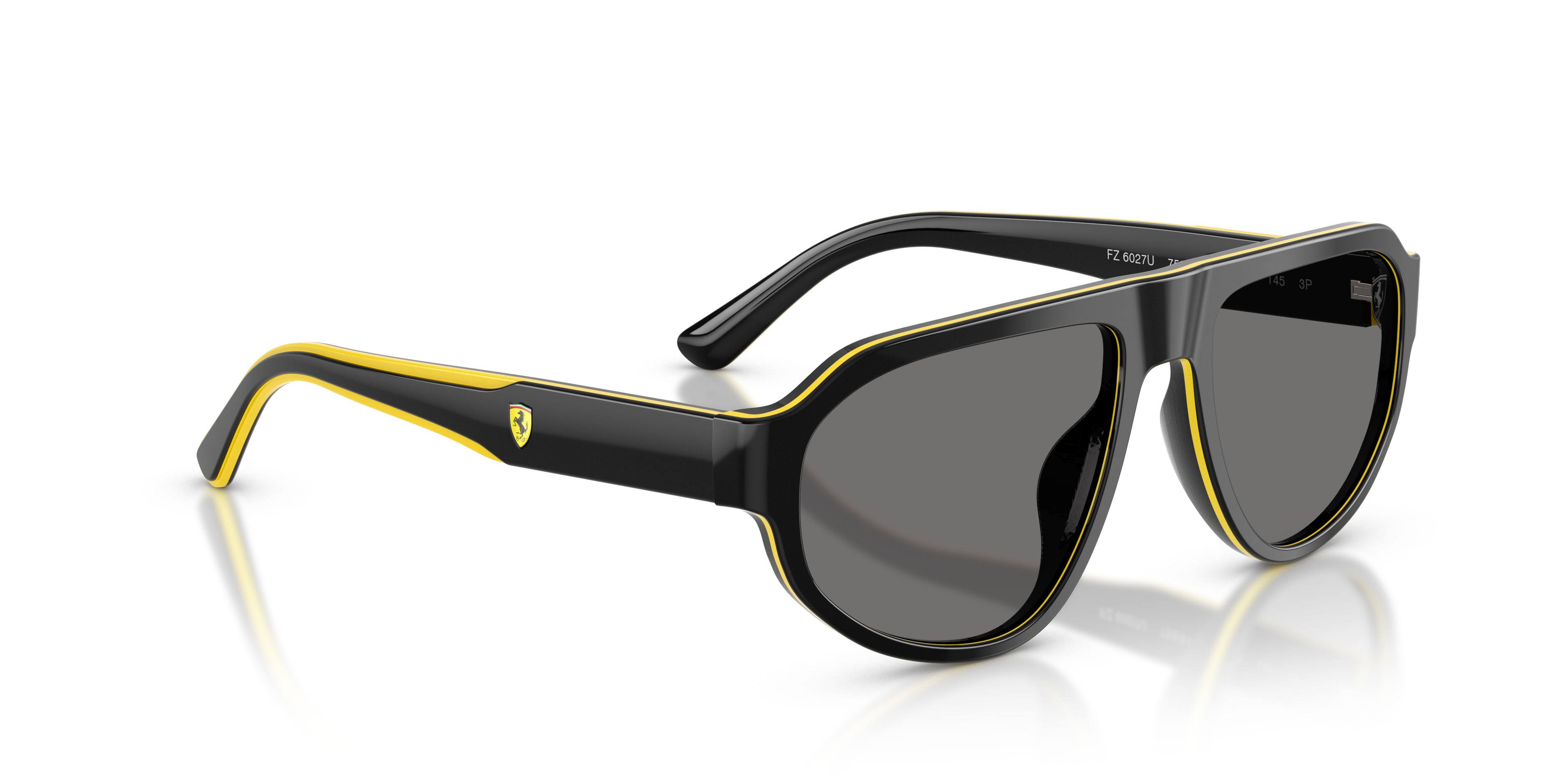 Occhiali da sole Ferrari Scuderia FZ 6027U (759/81) colore nero/giallo forma irregolare lenti polar grigio scuro