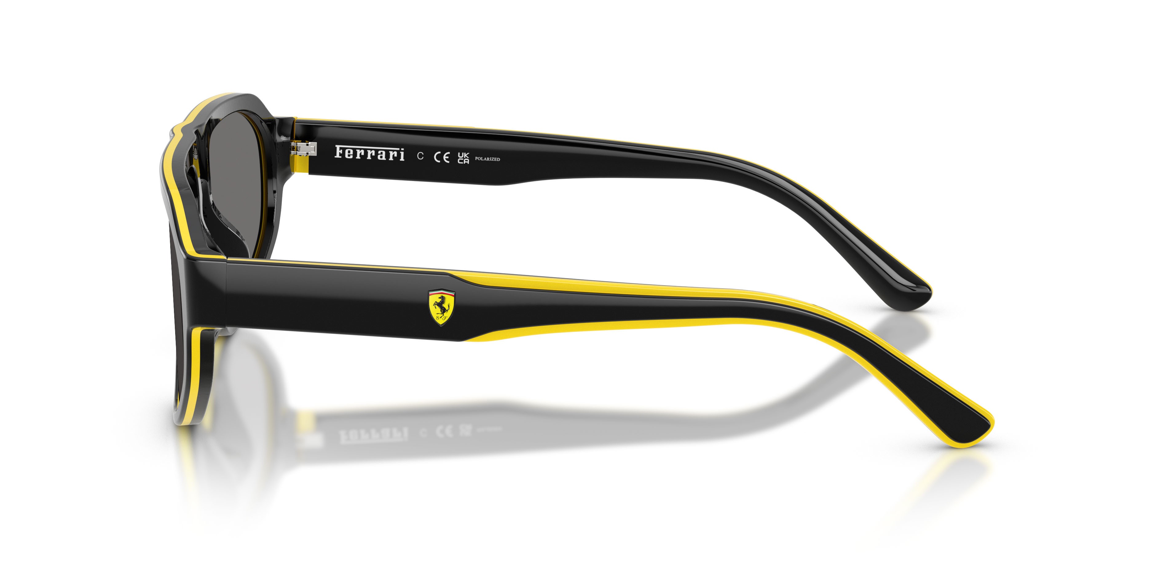 Occhiali da sole Ferrari Scuderia FZ 6027U (759/81) colore nero/giallo forma irregolare lenti polar grigio scuro