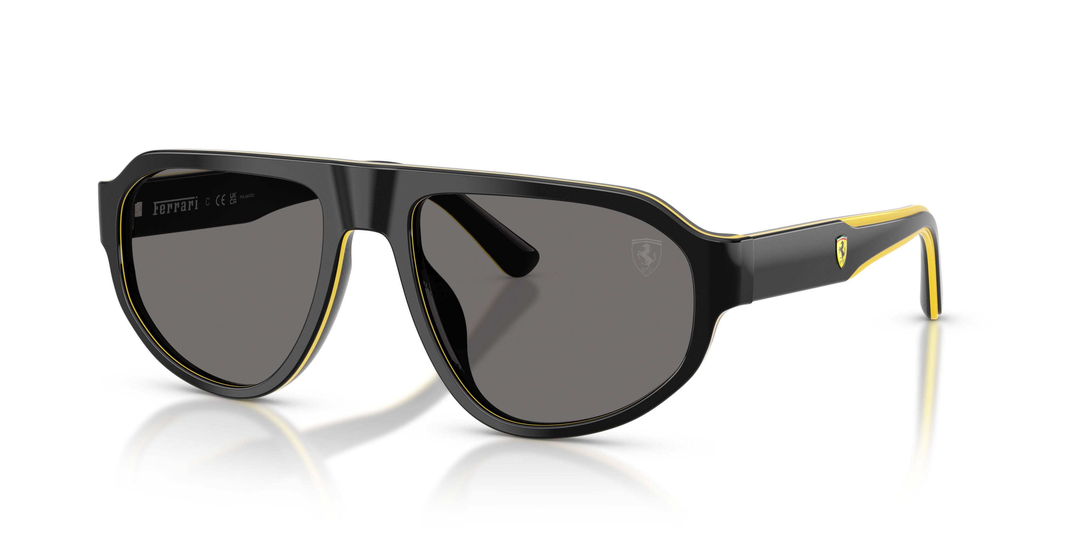 Occhiali da sole Ferrari Scuderia FZ 6027U (759/81) colore nero/giallo forma irregolare lenti polar grigio scuro