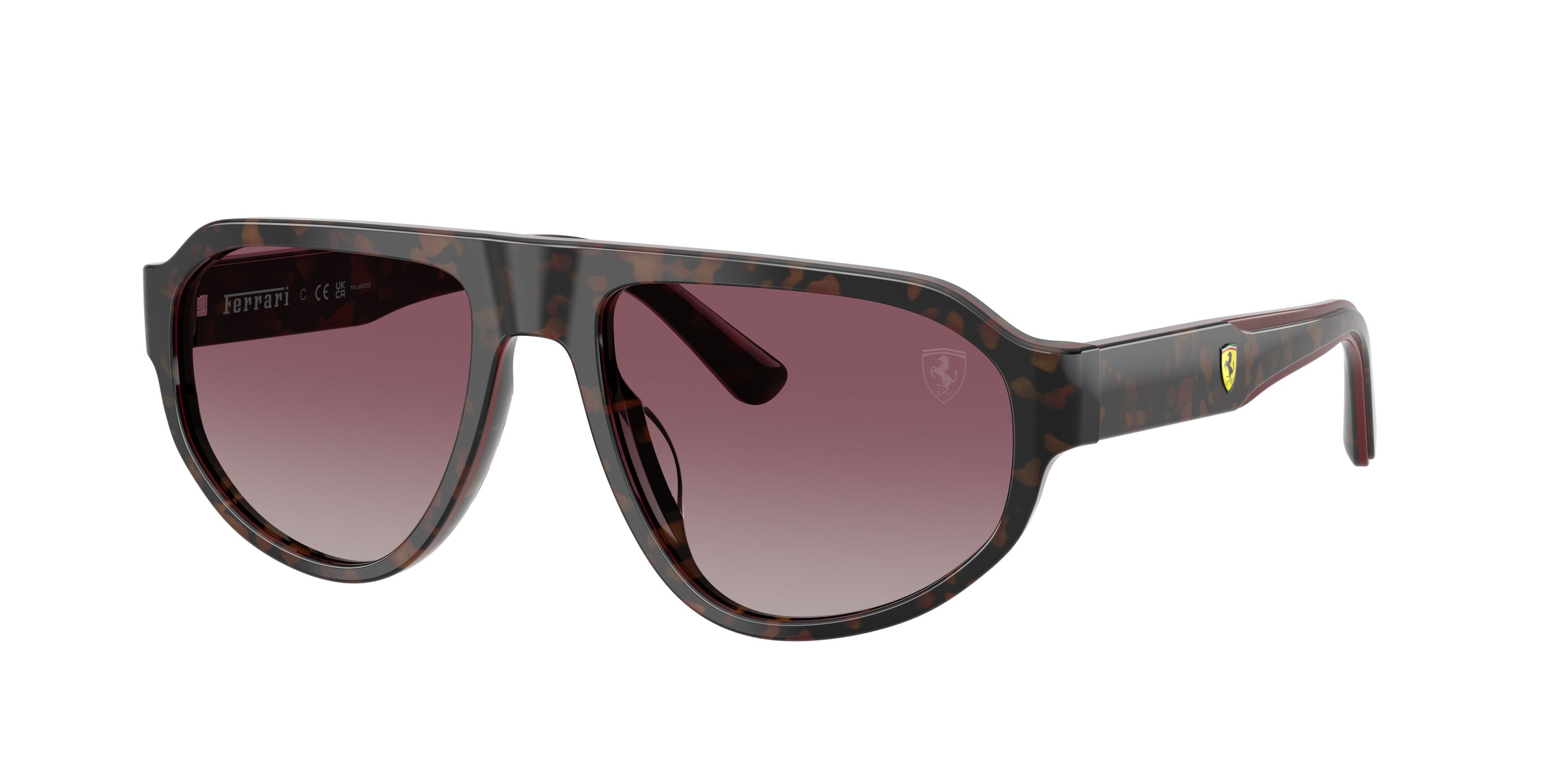 Occhiali da sole Ferrari Scuderia FZ 6027U (760/85) colore havana borgogna forma irregolare lenti rosso