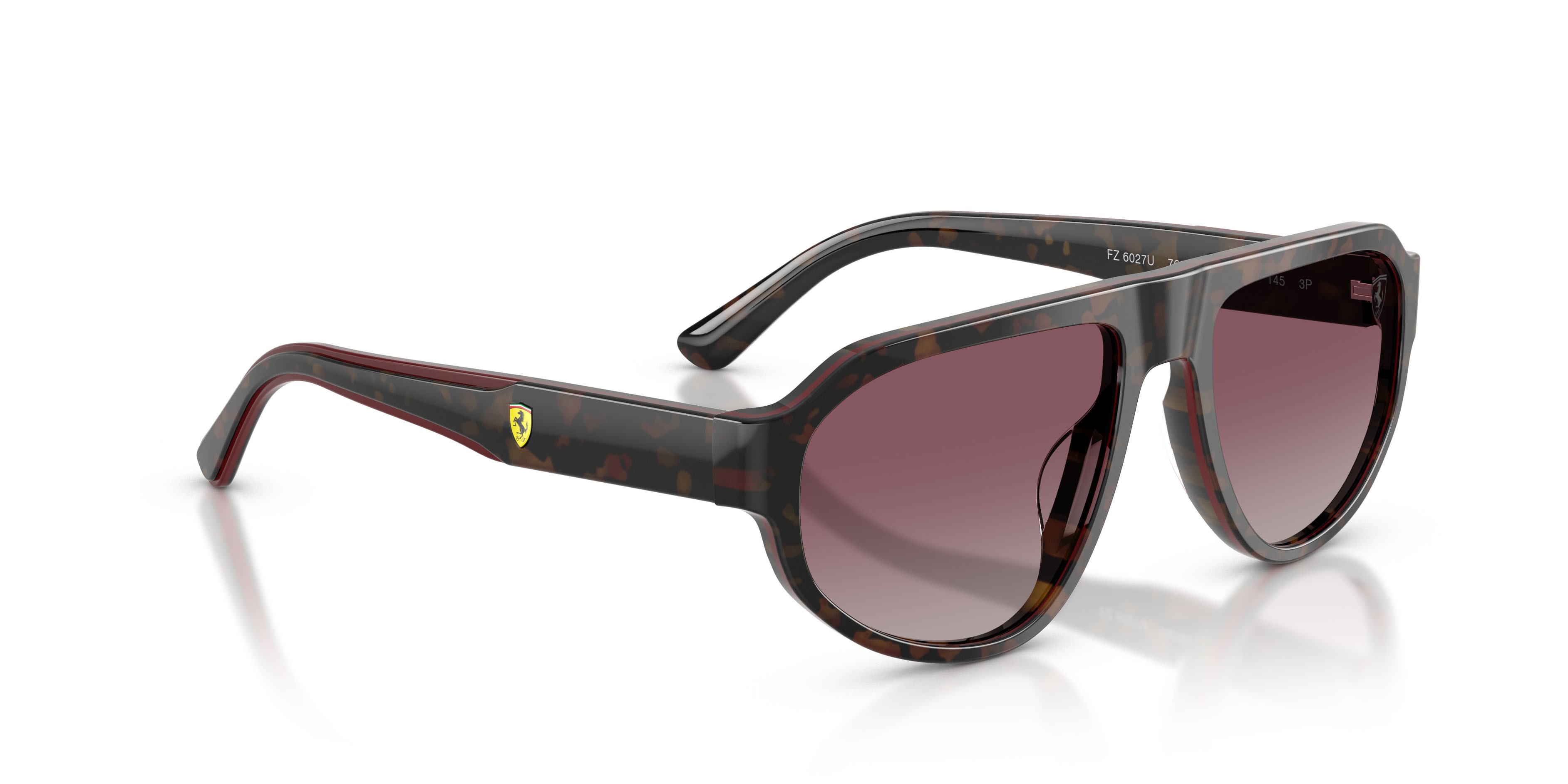 Occhiali da sole Ferrari Scuderia FZ 6027U (760/85) colore havana borgogna forma irregolare lenti rosso