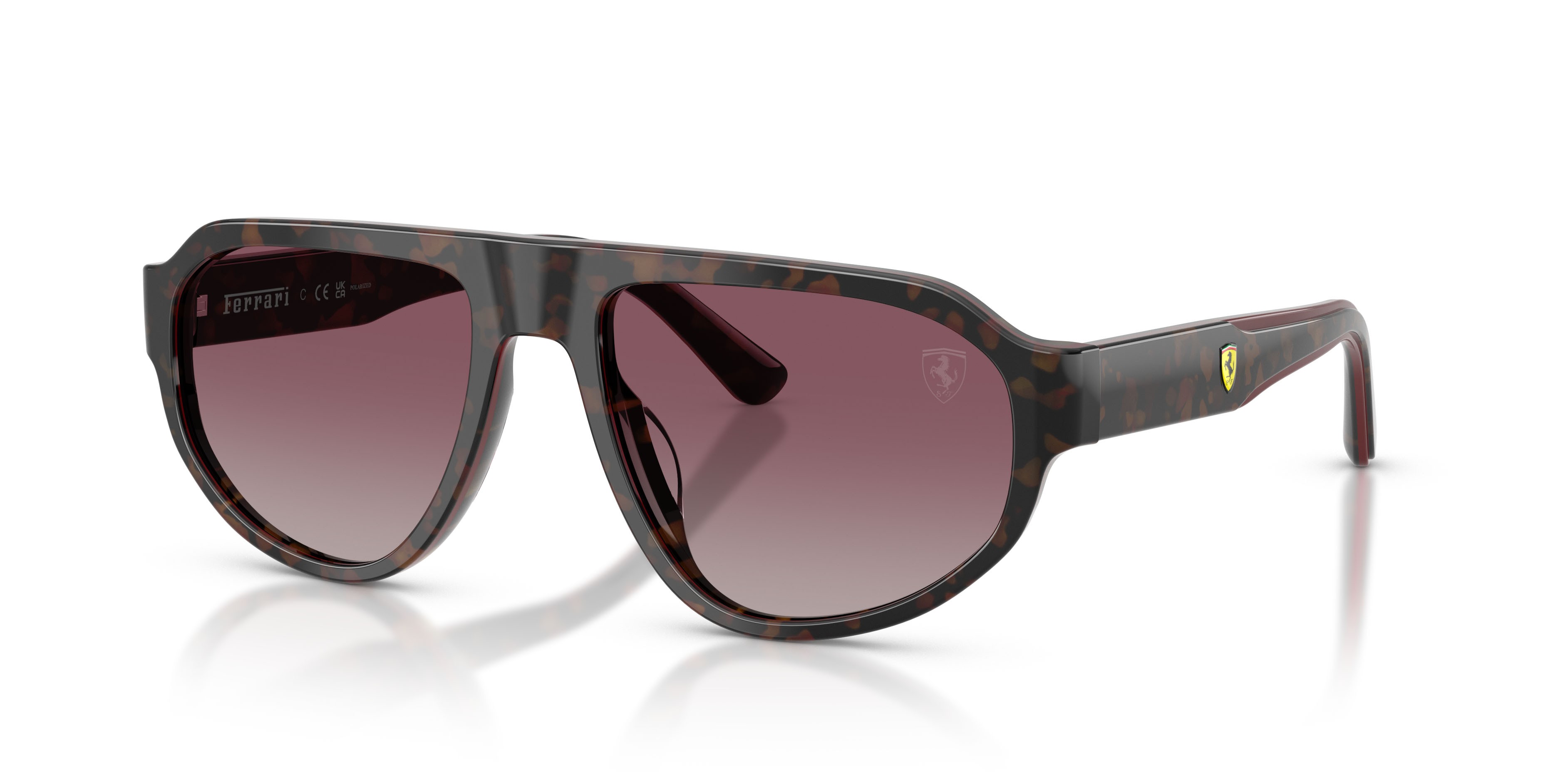 Occhiali da sole Ferrari Scuderia FZ 6027U (760/85) colore havana borgogna forma irregolare lenti rosso