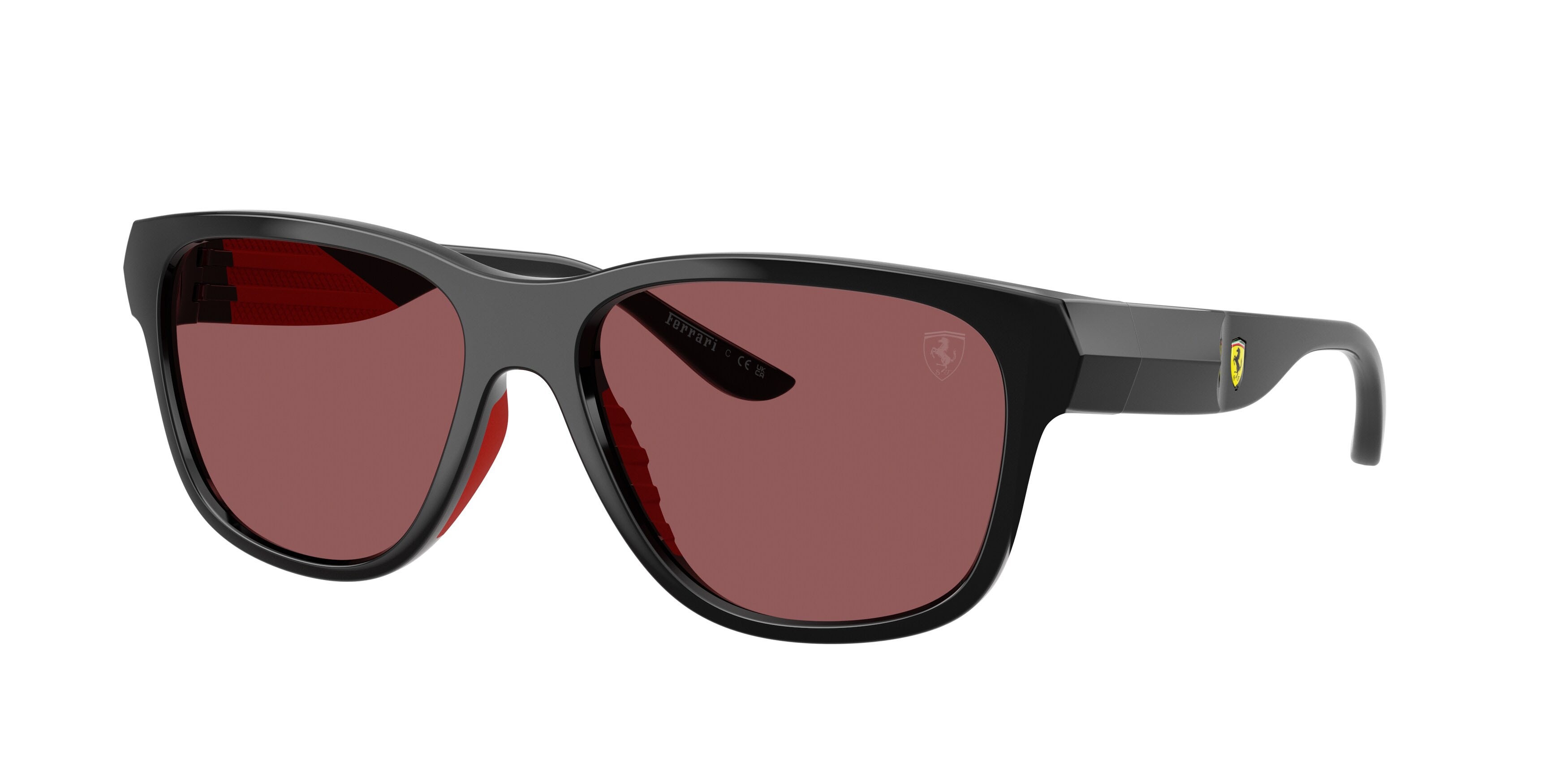 Occhiali da sole Ferrari Scuderia FZ 6028U (501/1E) colore nero lucido forma quadrato lenti red contrast pro