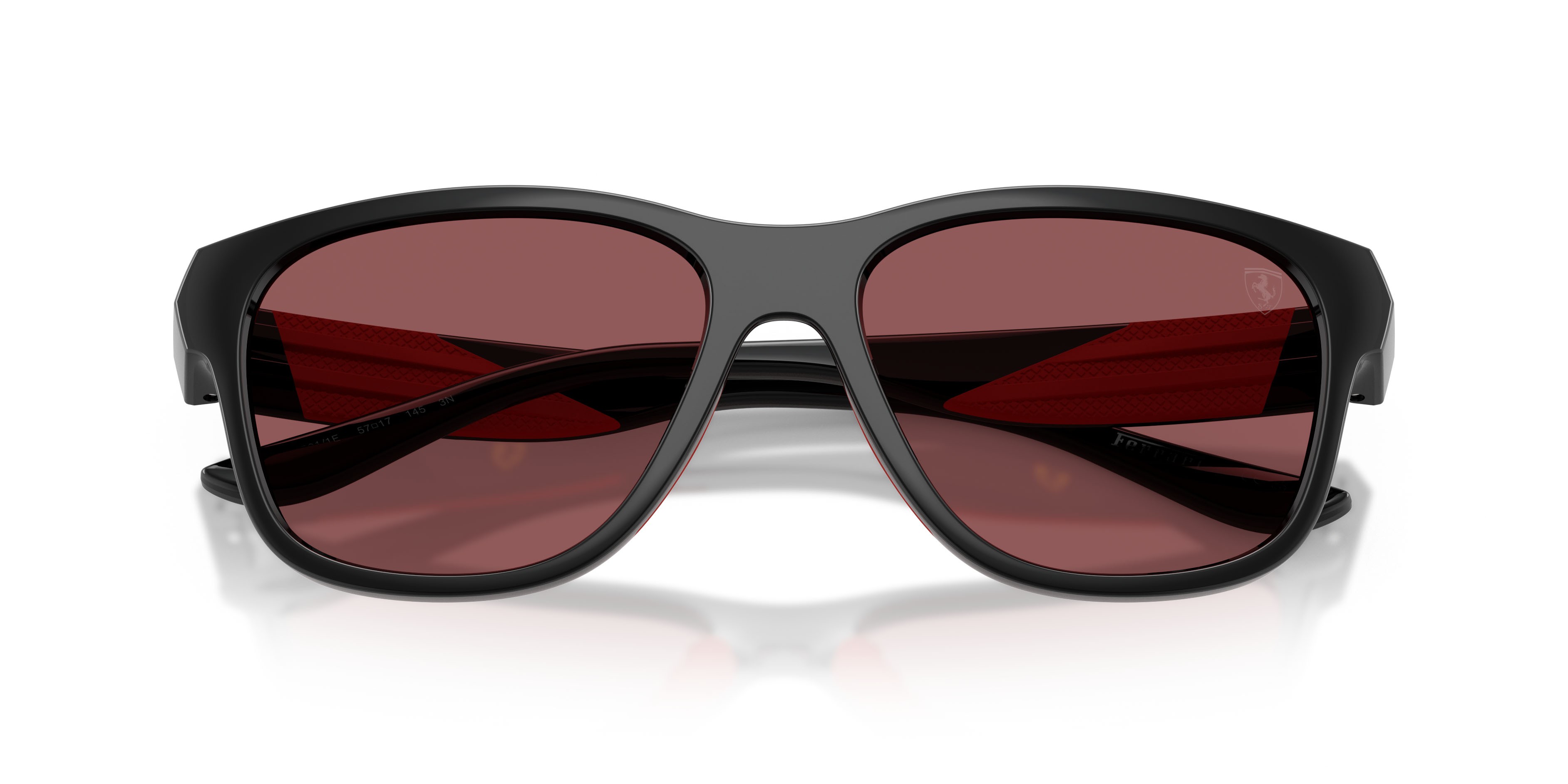 Occhiali da sole Ferrari Scuderia FZ 6028U (501/1E) colore nero lucido forma quadrato lenti red contrast pro