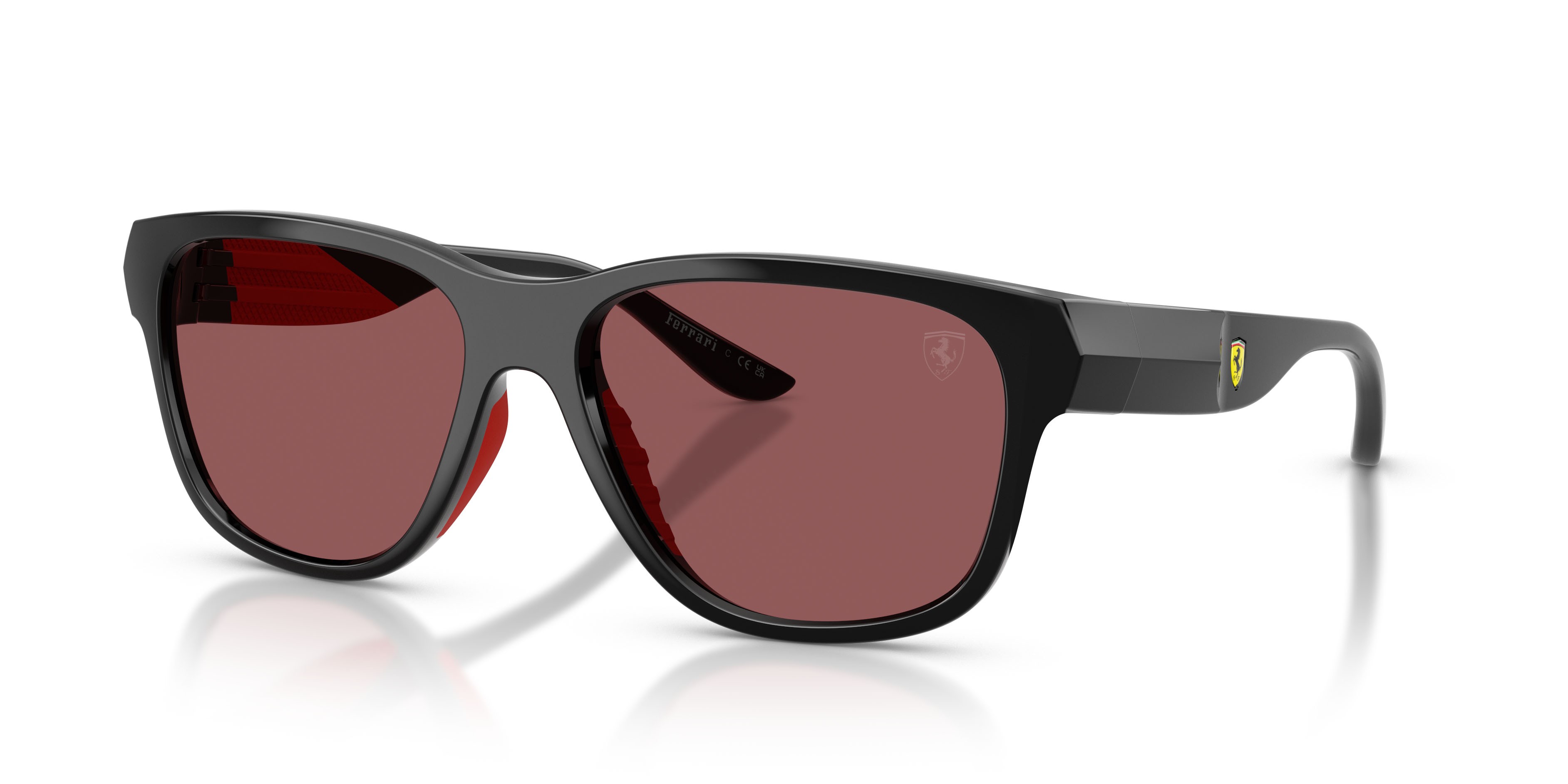 Occhiali da sole Ferrari Scuderia FZ 6028U (501/1E) colore nero lucido forma quadrato lenti red contrast pro