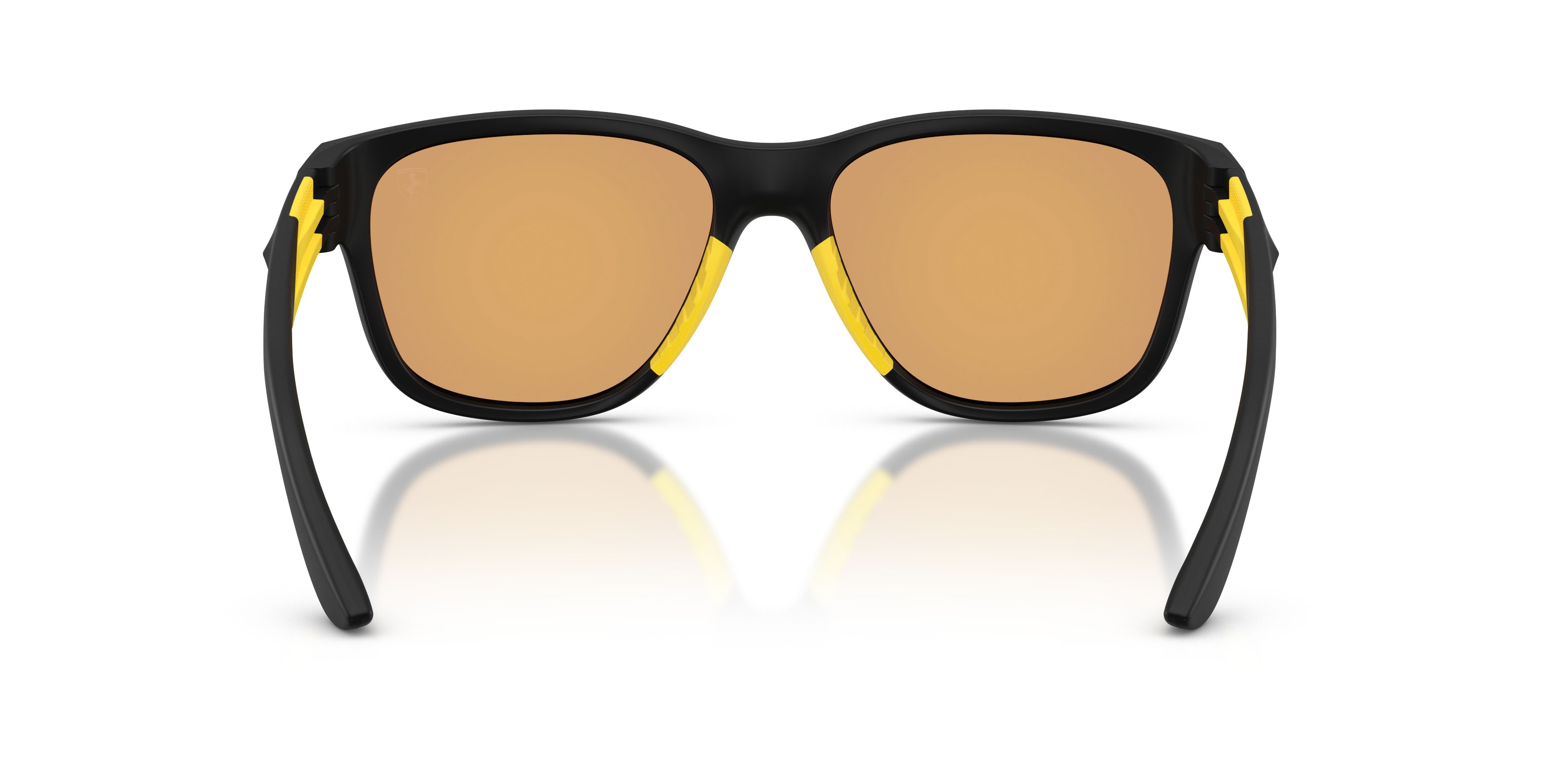 Occhiali da sole Ferrari Scuderia FZ 6028U (504/8N) colore nero opaco forma quadrato lenti giallo
