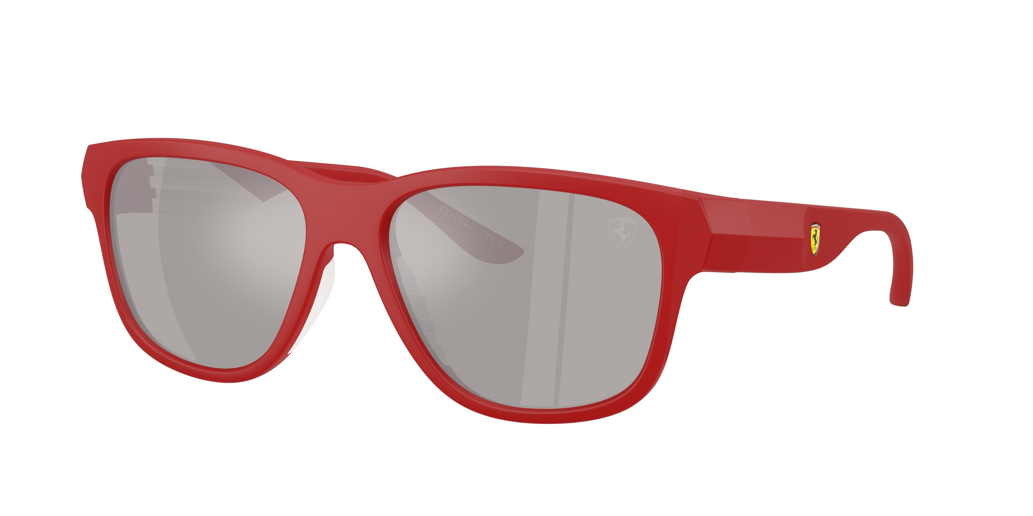 Occhiali da sole Ferrari Scuderia FZ 6028U (514/6G) colore rosso opaco forma quadrato lenti specchiata grigia