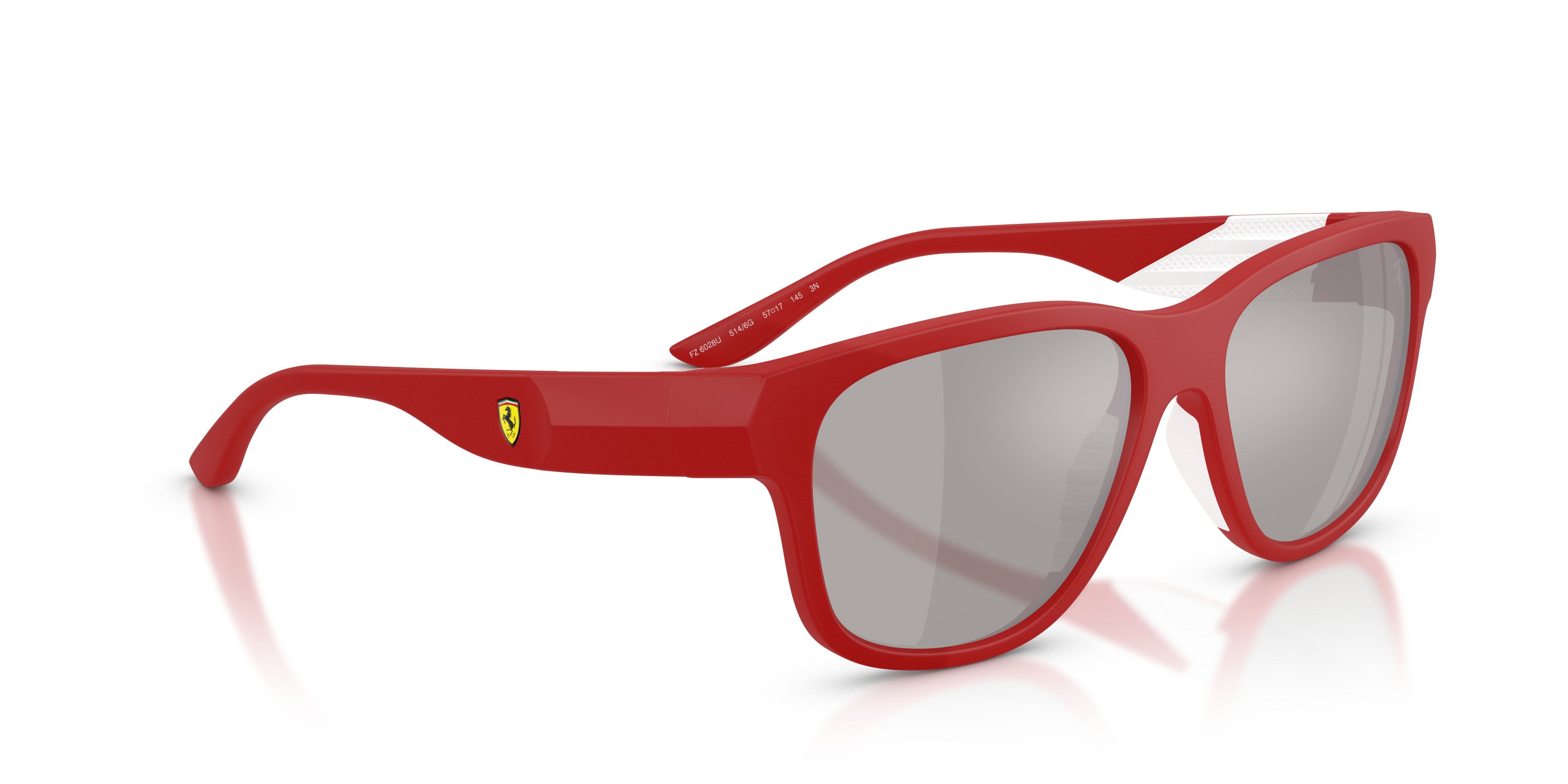 Occhiali da sole Ferrari Scuderia FZ 6028U (514/6G) colore rosso opaco forma quadrato lenti specchiata grigia