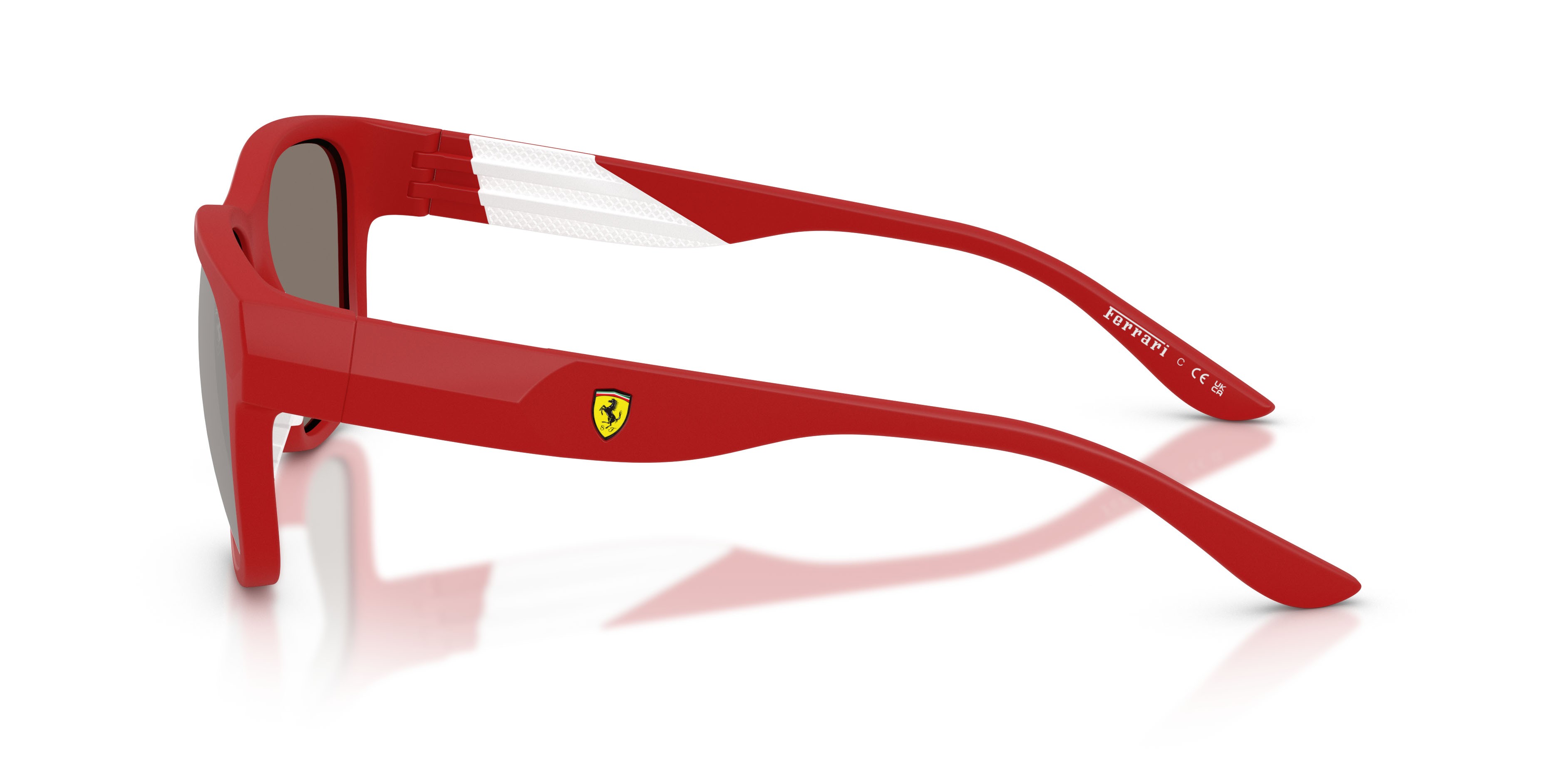 Occhiali da sole Ferrari Scuderia FZ 6028U (514/6G) colore rosso opaco forma quadrato lenti specchiata grigia
