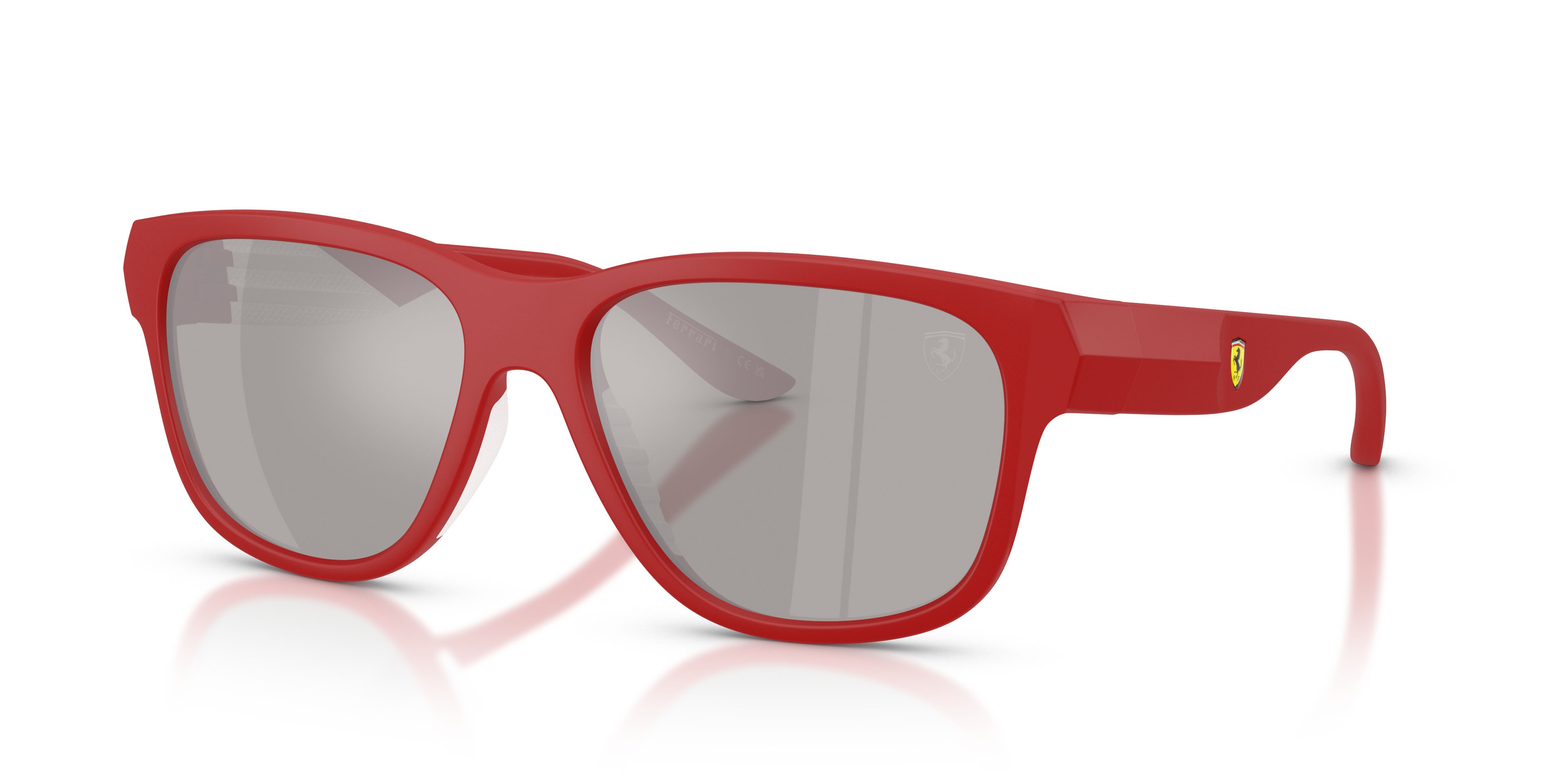 Occhiali da sole Ferrari Scuderia FZ 6028U (514/6G) colore rosso opaco forma quadrato lenti specchiata grigia