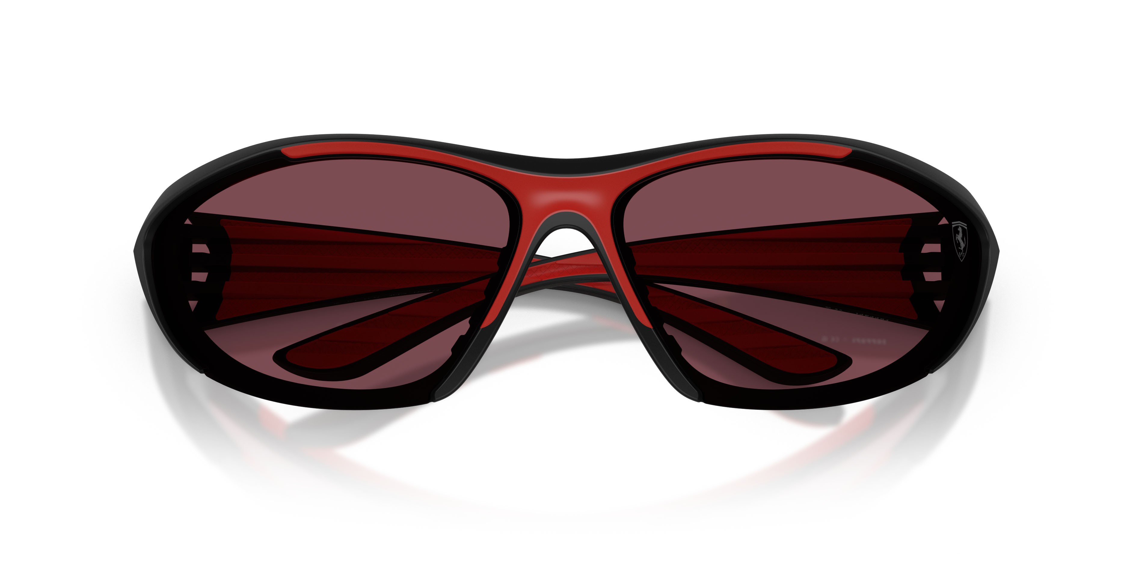 Occhiali da sole Ferrari Scuderia FZ 6029U (504/1E) colore nero opaco forma cat eye lenti red contrast pro