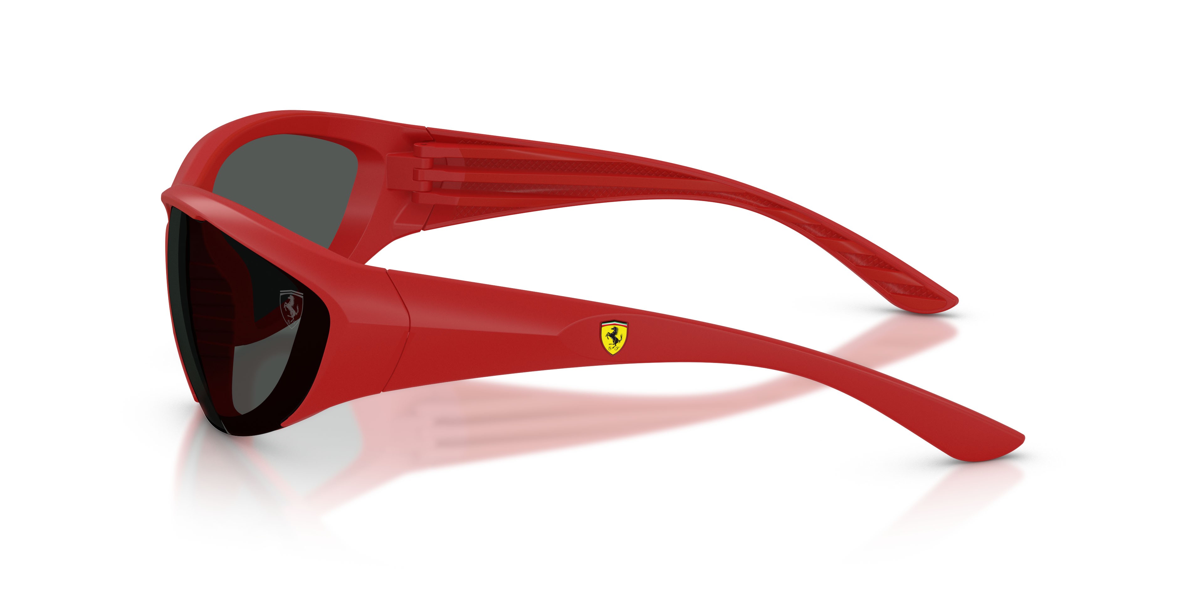 Occhiali da sole Ferrari Scuderia FZ 6029U (514/87) colore rosso opaco forma cat eye lenti grigio