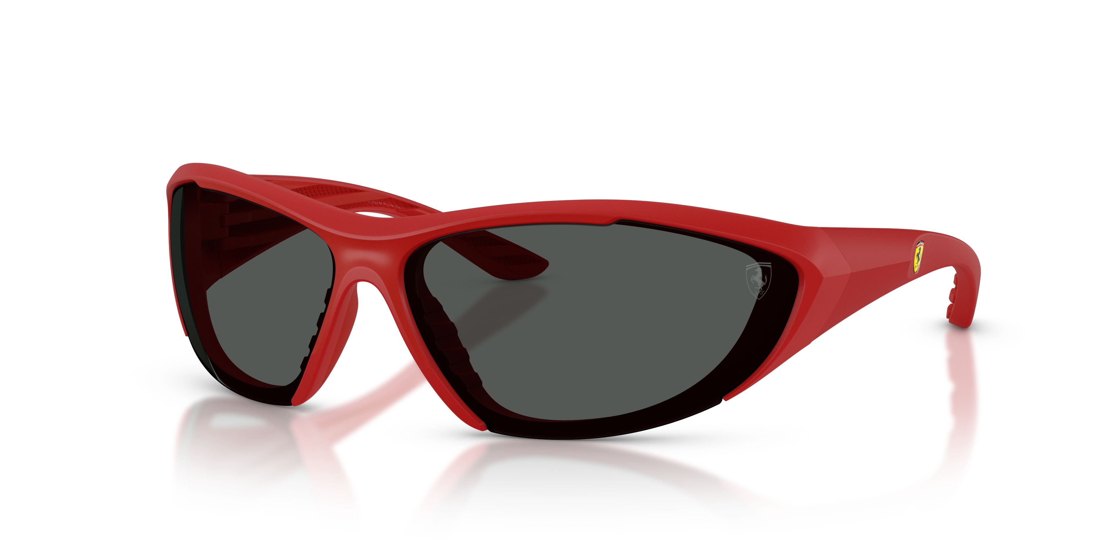 Occhiali da sole Ferrari Scuderia FZ 6029U (514/87) colore rosso opaco forma cat eye lenti grigio