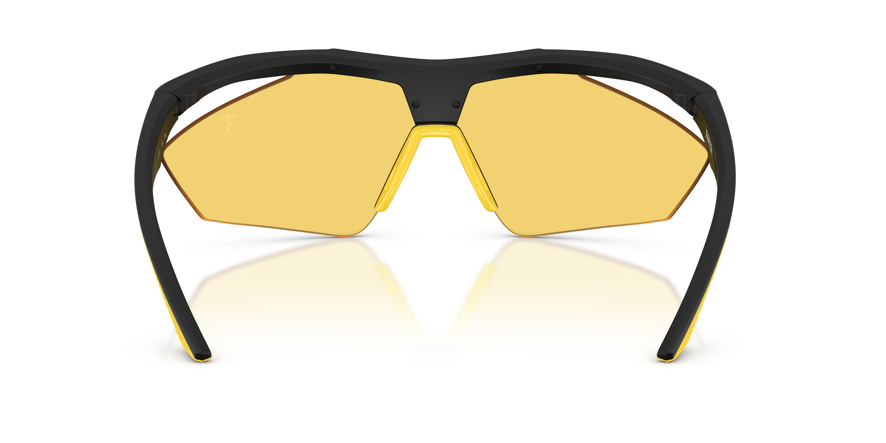 Occhiali da sole Ferrari Scuderia FZ 6030U (504/85) colore nero opaco forma irregolare lenti giallo tinta unita