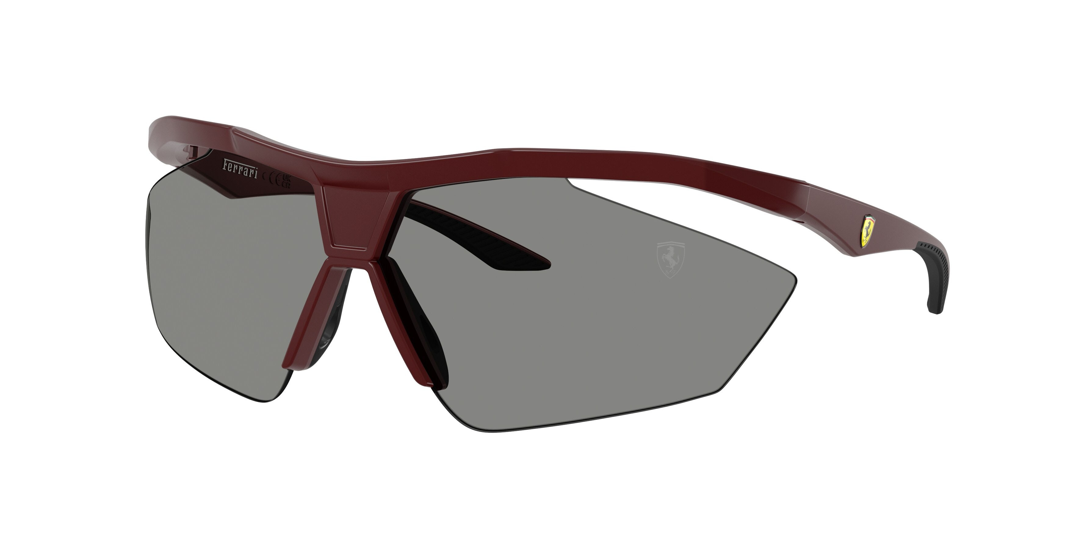 Occhiali da sole Ferrari Scuderia FZ 6030U (514/87) colore rosso opaco forma irregolare lenti grigio
