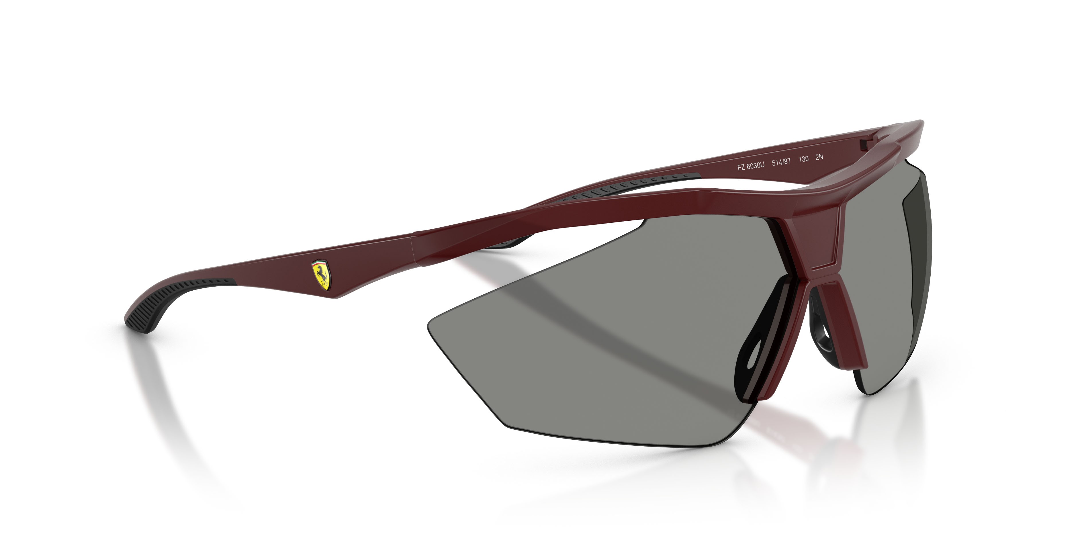 Occhiali da sole Ferrari Scuderia FZ 6030U (514/87) colore rosso opaco forma irregolare lenti grigio