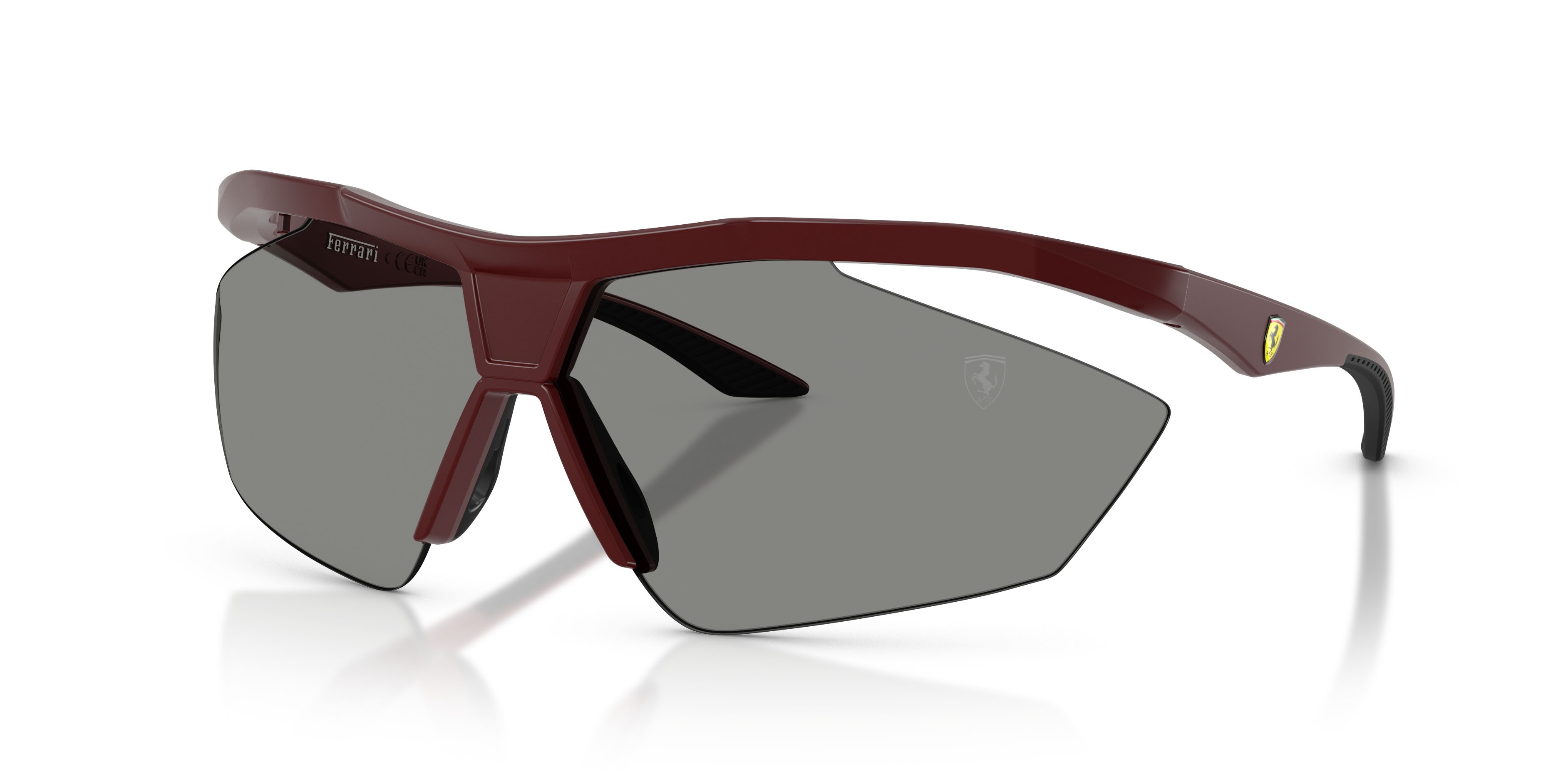Occhiali da sole Ferrari Scuderia FZ 6030U (514/87) colore rosso opaco forma irregolare lenti grigio