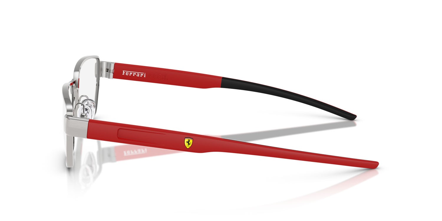 Occhiali da vista Ferrari Scuderia FZ 7008 (107) colore argento spazzolato forma irregolare lenti lente demo
