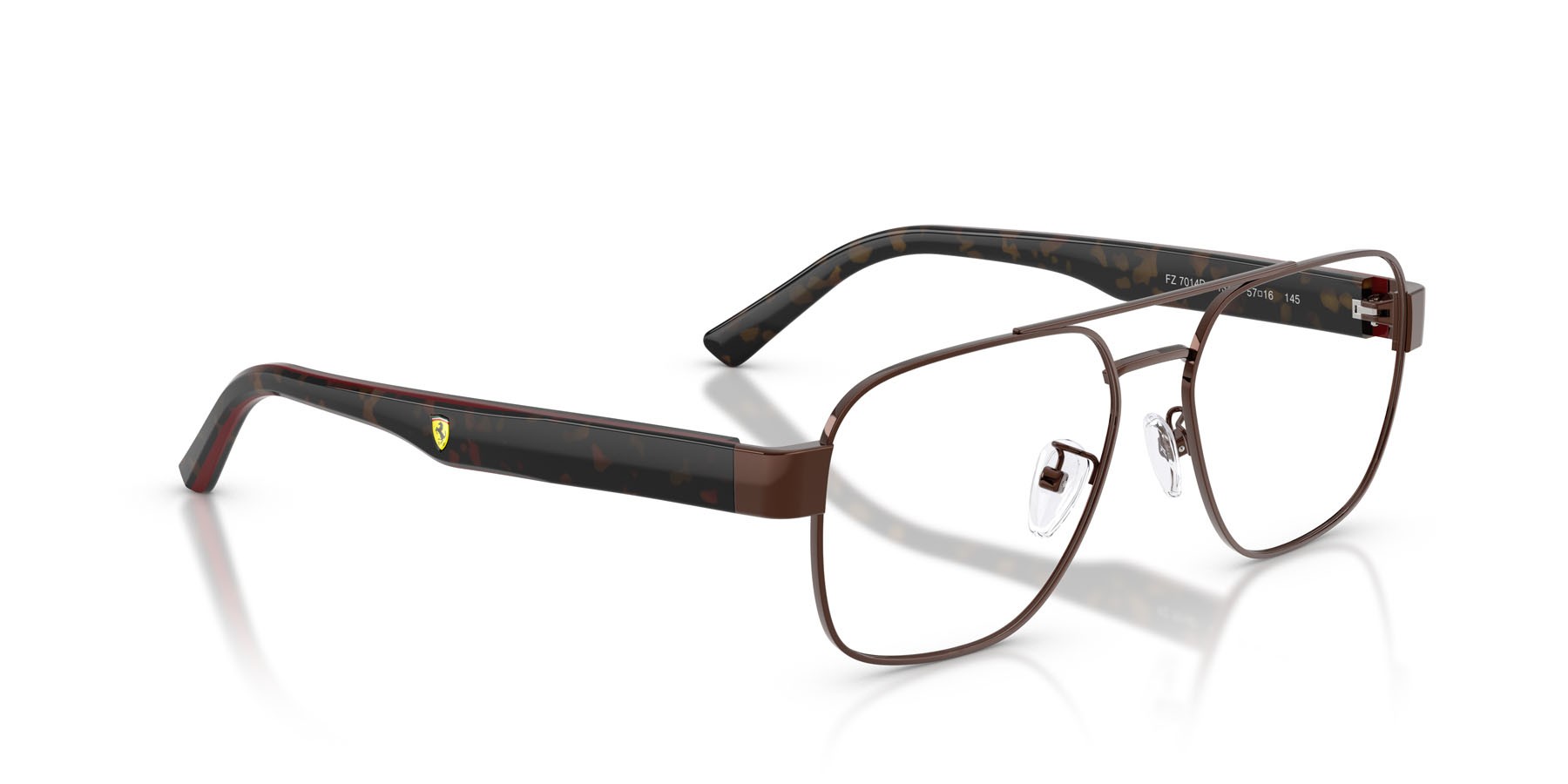 Occhiali da vista Ferrari Scuderia FZ 7014D (134) colore marrone lucido forma quadrato lenti lente demo