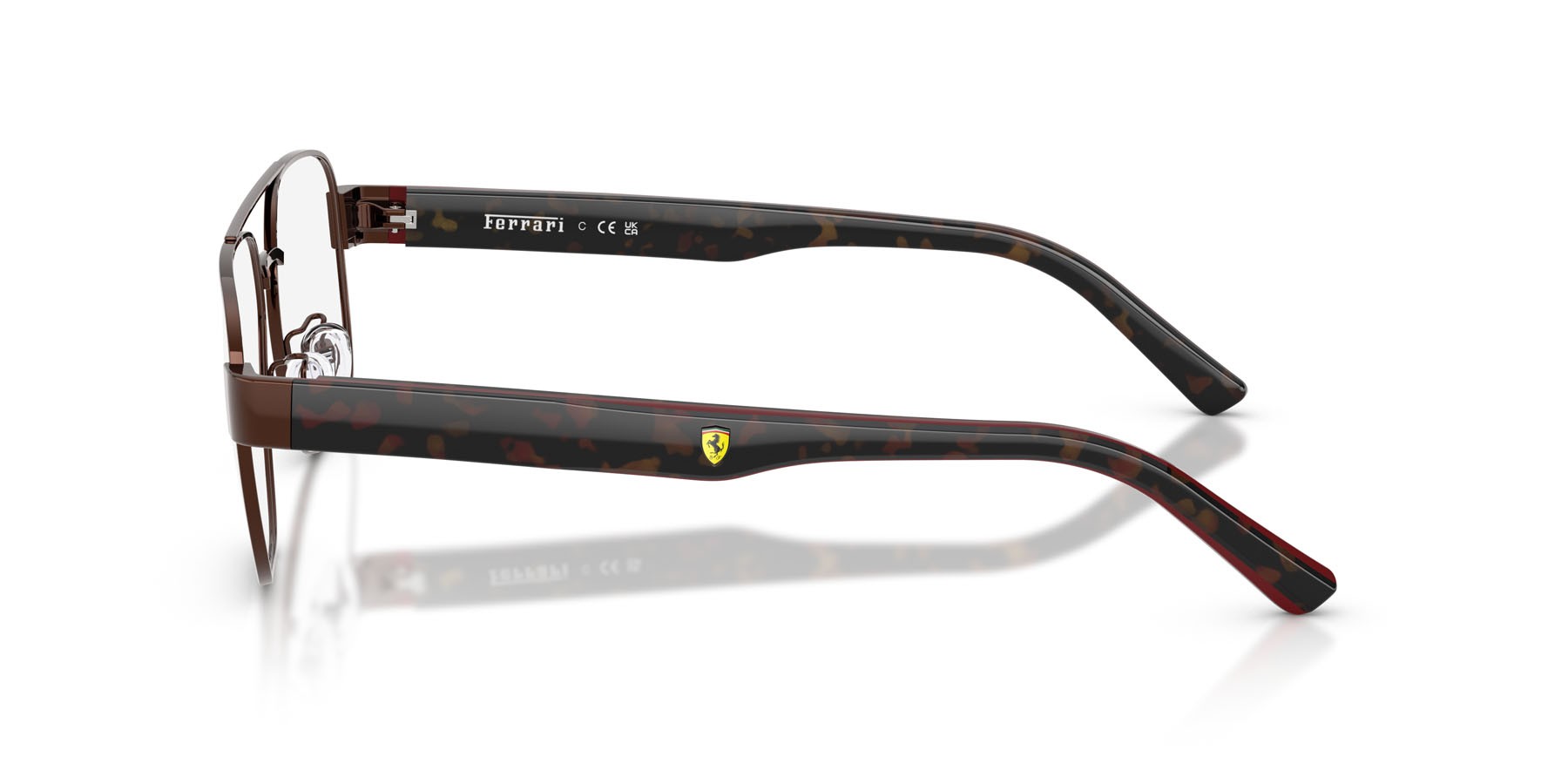 Occhiali da vista Ferrari Scuderia FZ 7014D (134) colore marrone lucido forma quadrato lenti lente demo