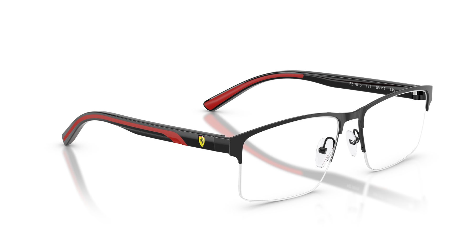Occhiali da vista Ferrari Scuderia FZ 7015 (131) colore nero lucido forma quadrato lenti lente demo